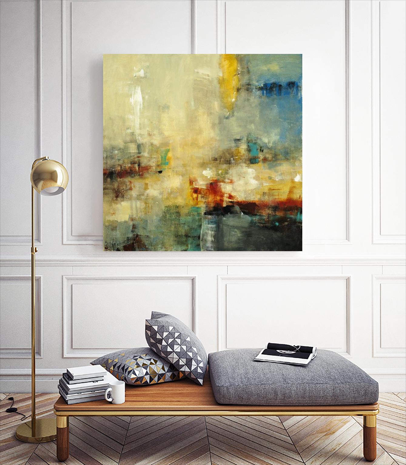 Look Before you Leap by Lisa Ridgers on GIANT ART - blue abstract