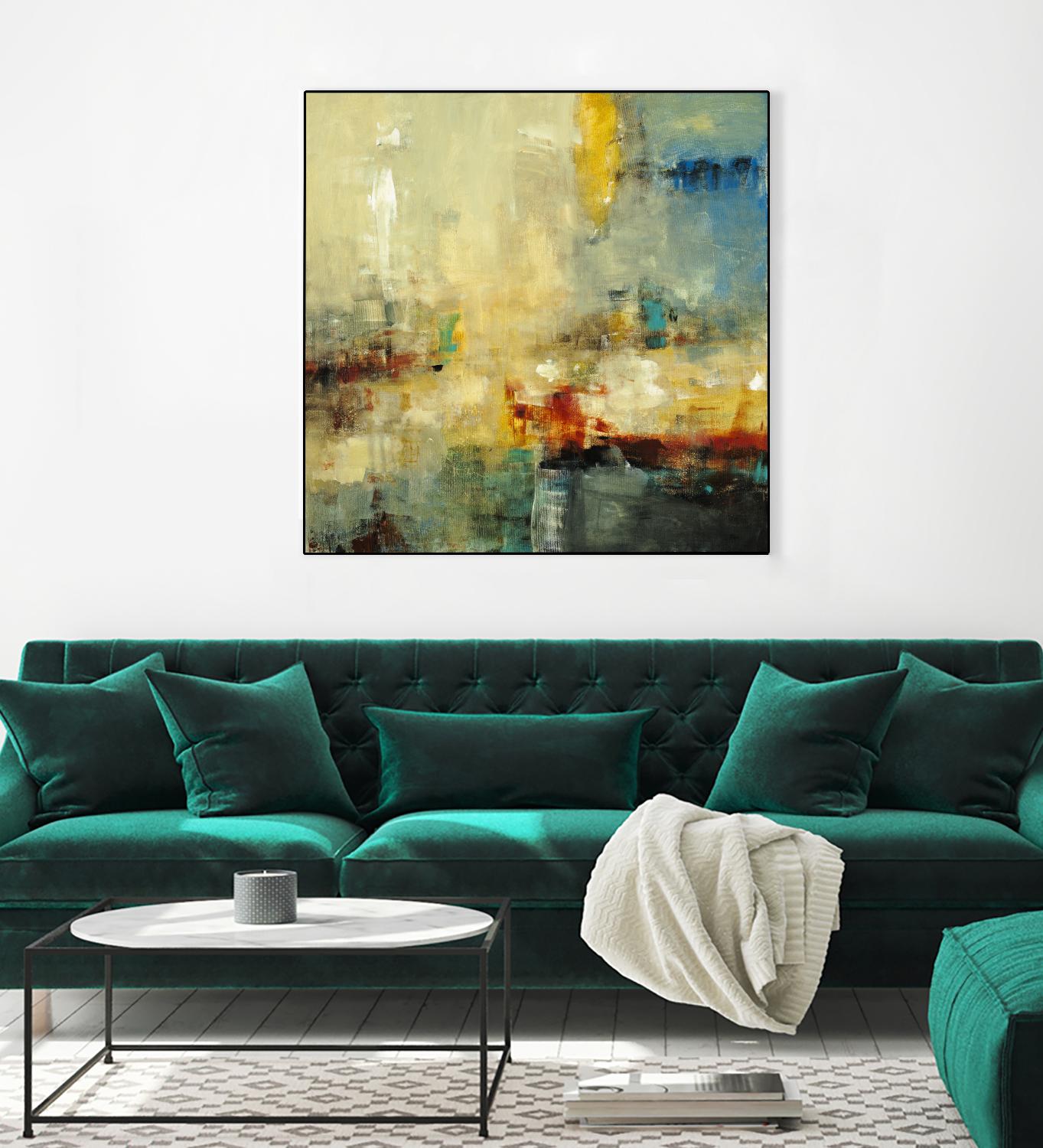 Look Before you Leap by Lisa Ridgers on GIANT ART - blue abstract