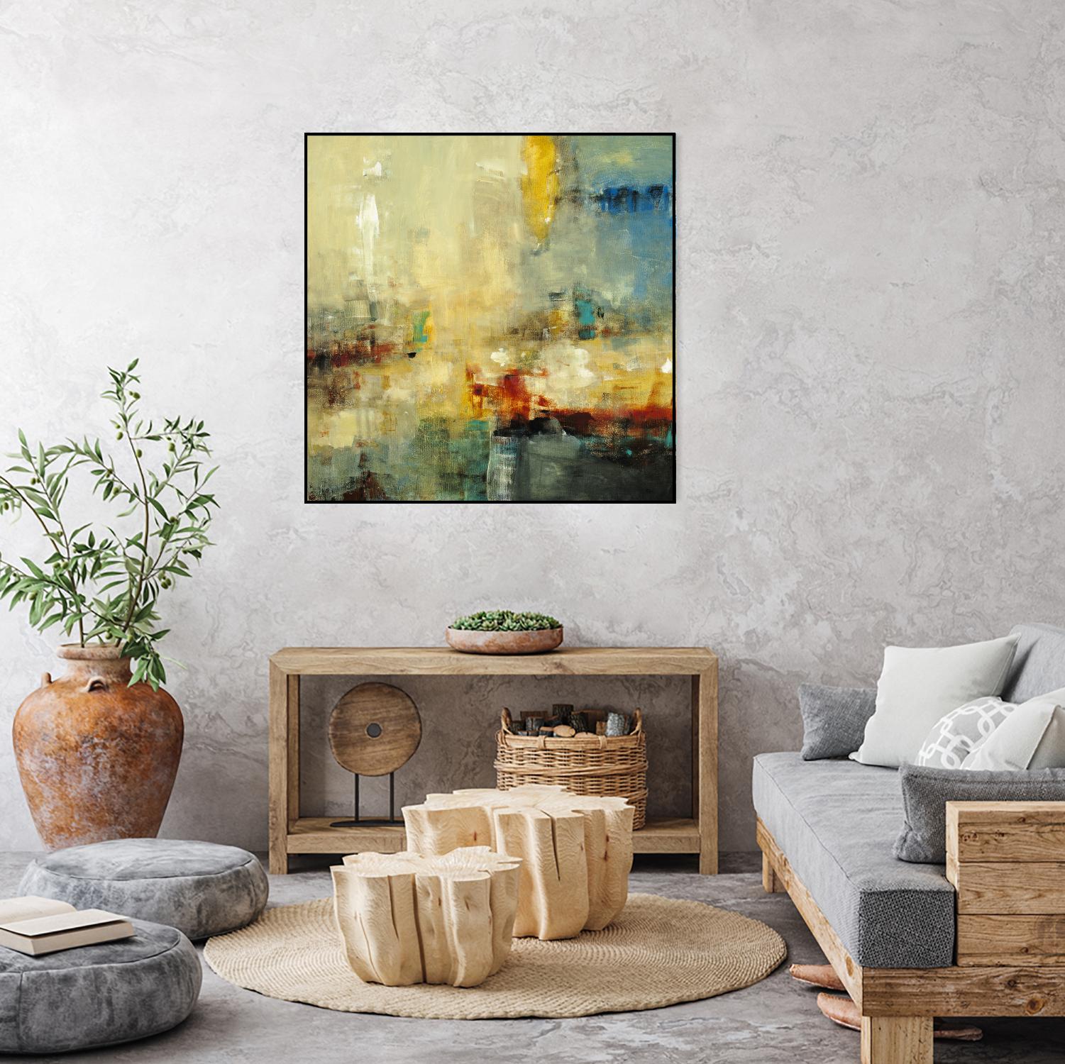 Look Before you Leap by Lisa Ridgers on GIANT ART - blue abstract