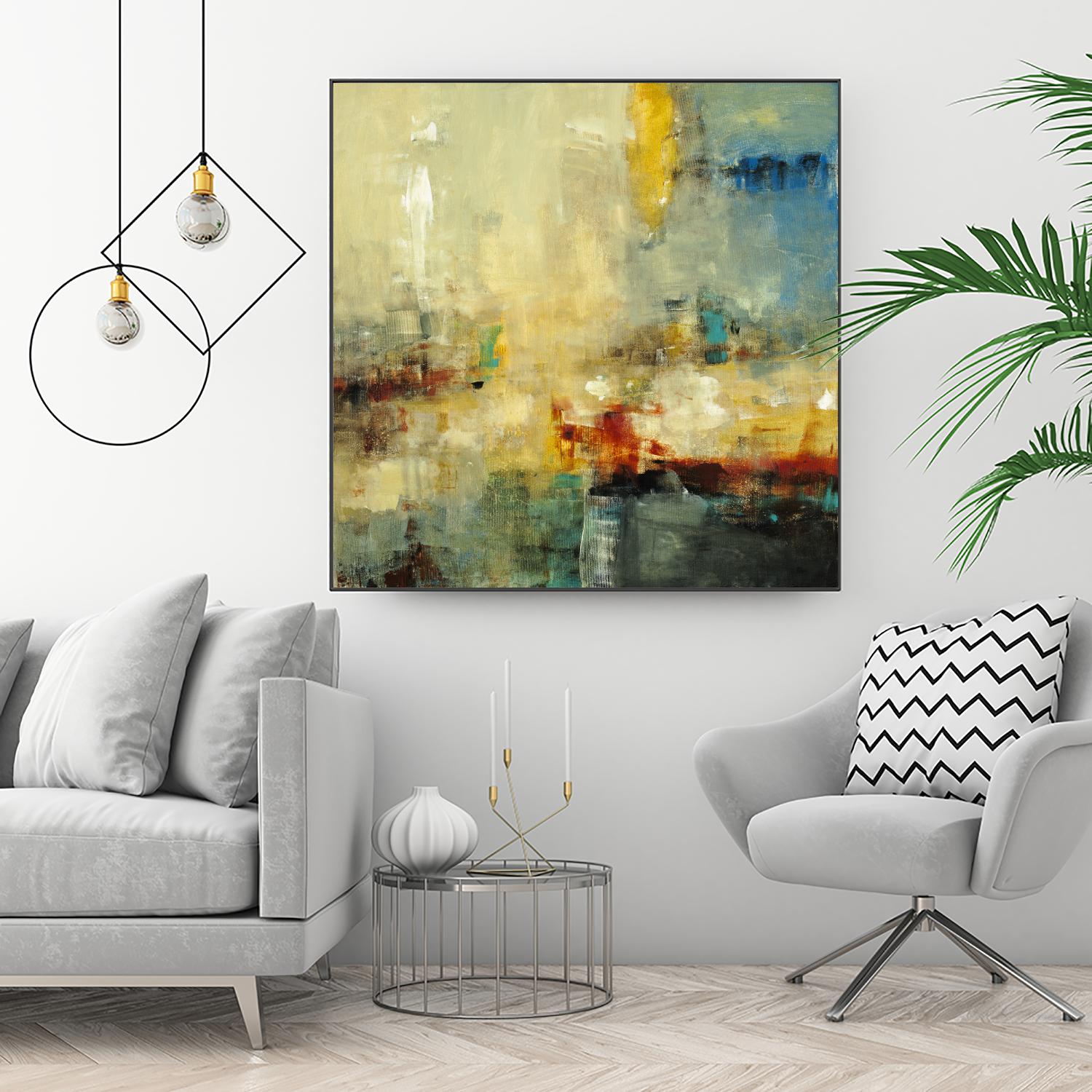 Look Before you Leap by Lisa Ridgers on GIANT ART - blue abstract