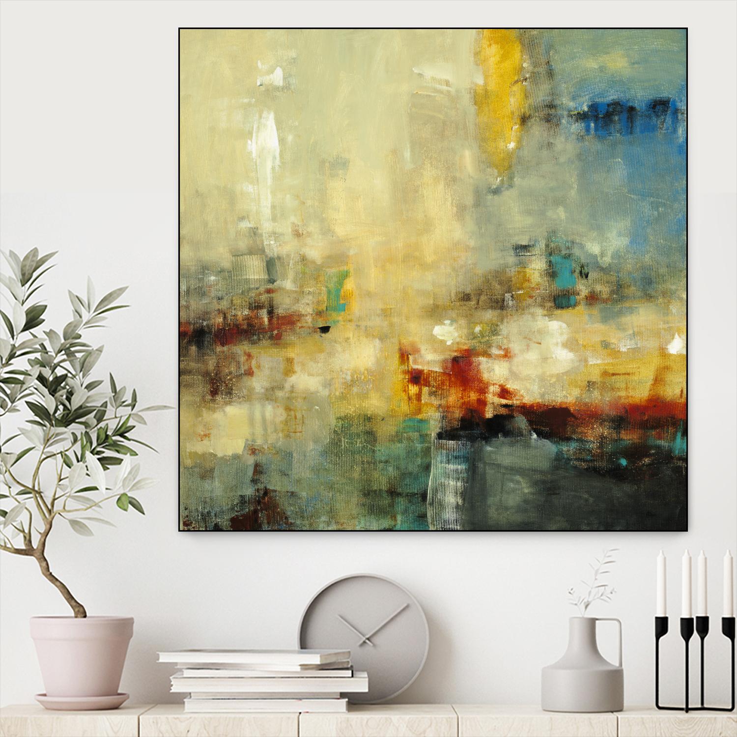 Look Before you Leap by Lisa Ridgers on GIANT ART - blue abstract