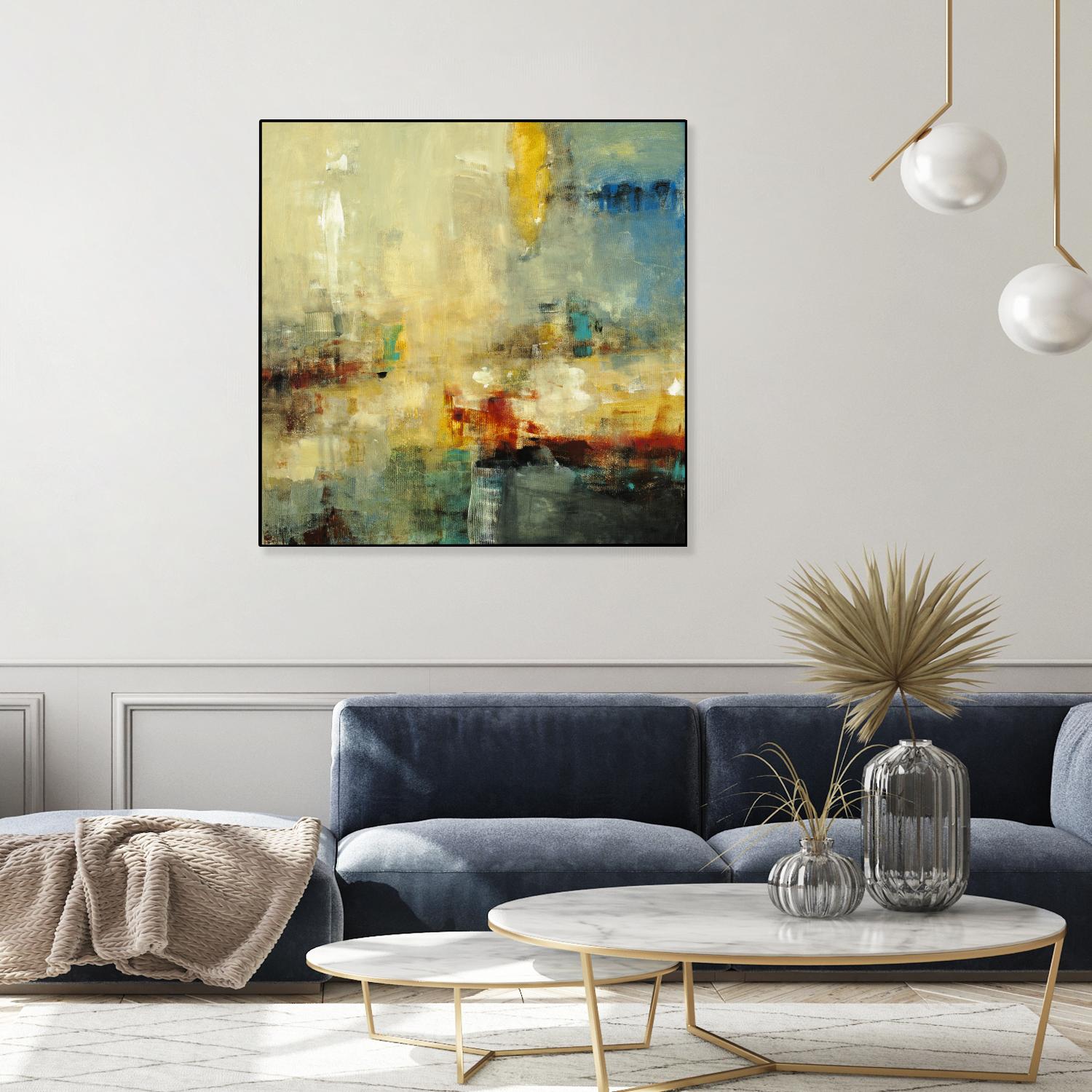 Look Before you Leap by Lisa Ridgers on GIANT ART - blue abstract