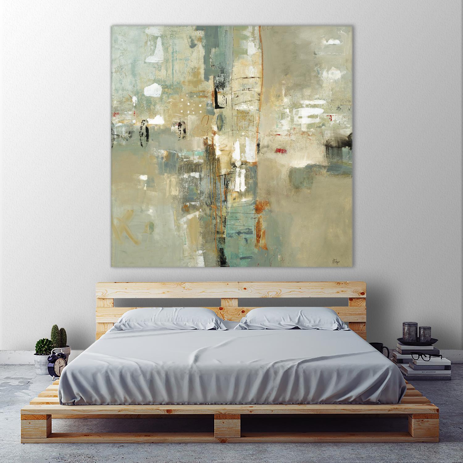 Meet in the Middle by Lisa Ridgers on GIANT ART - beige abstract