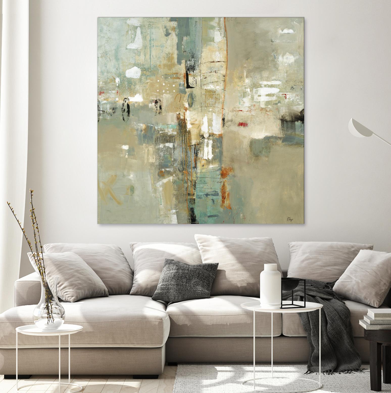 Meet in the Middle by Lisa Ridgers on GIANT ART - beige abstract