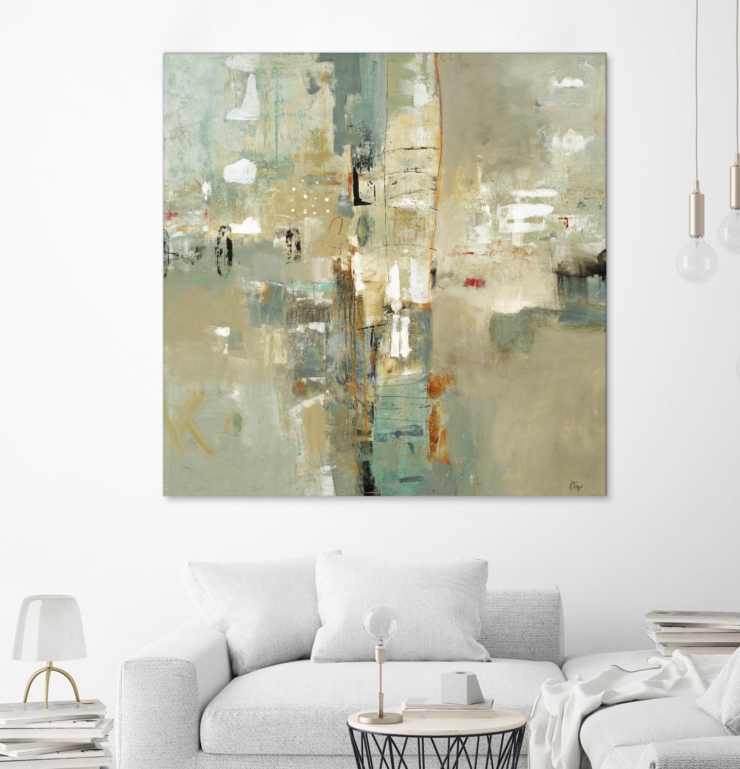 Meet in the Middle by Lisa Ridgers on GIANT ART - beige abstract
