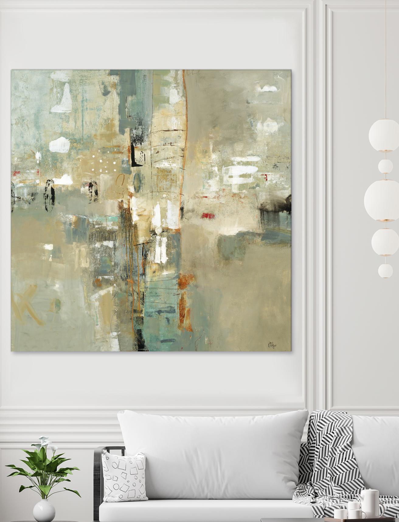 Meet in the Middle by Lisa Ridgers on GIANT ART - beige abstract