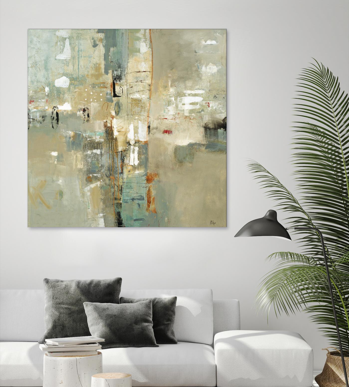 Meet in the Middle by Lisa Ridgers on GIANT ART - beige abstract