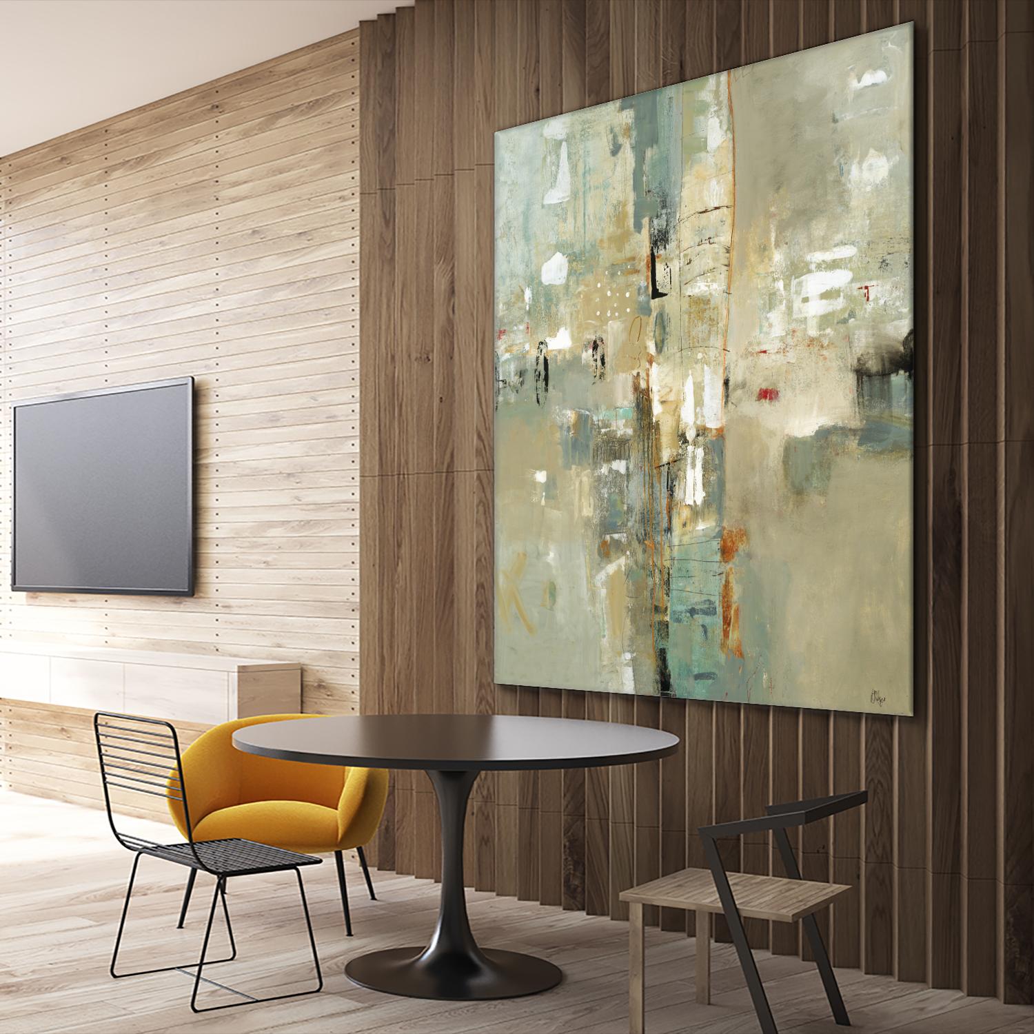 Meet in the Middle by Lisa Ridgers on GIANT ART - beige abstract