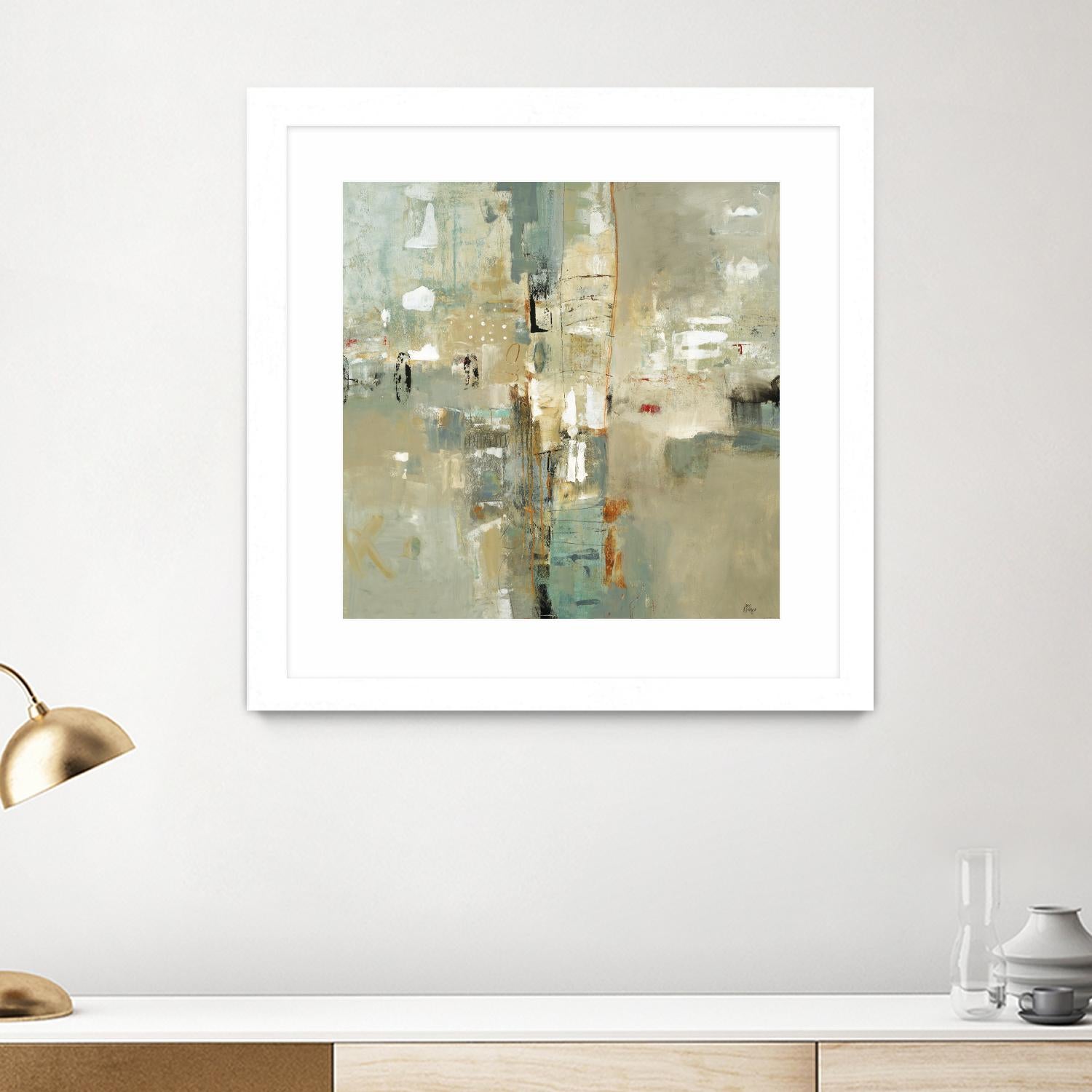 Meet in the Middle by Lisa Ridgers on GIANT ART - beige abstract