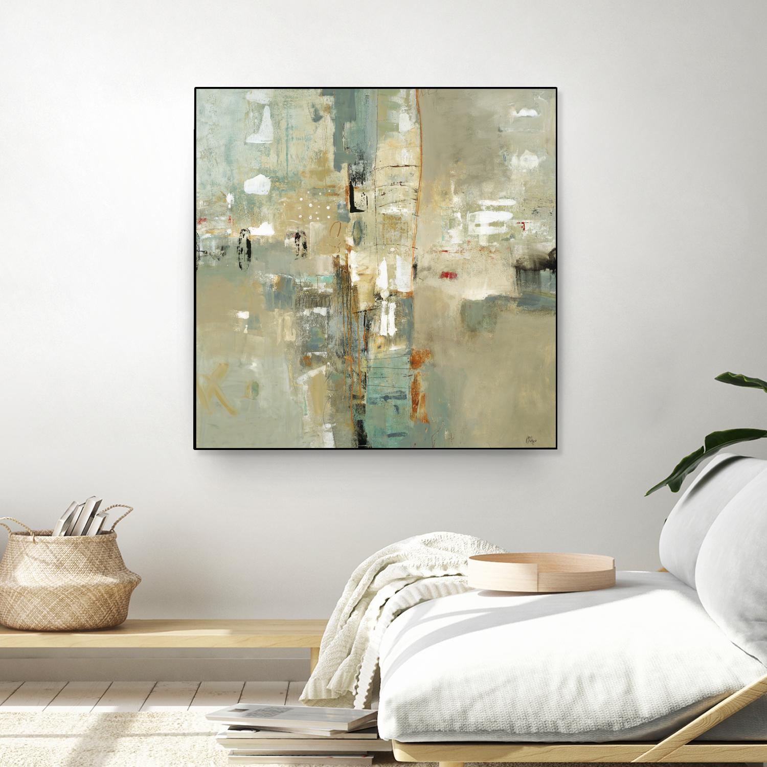 Meet in the Middle by Lisa Ridgers on GIANT ART - beige abstract