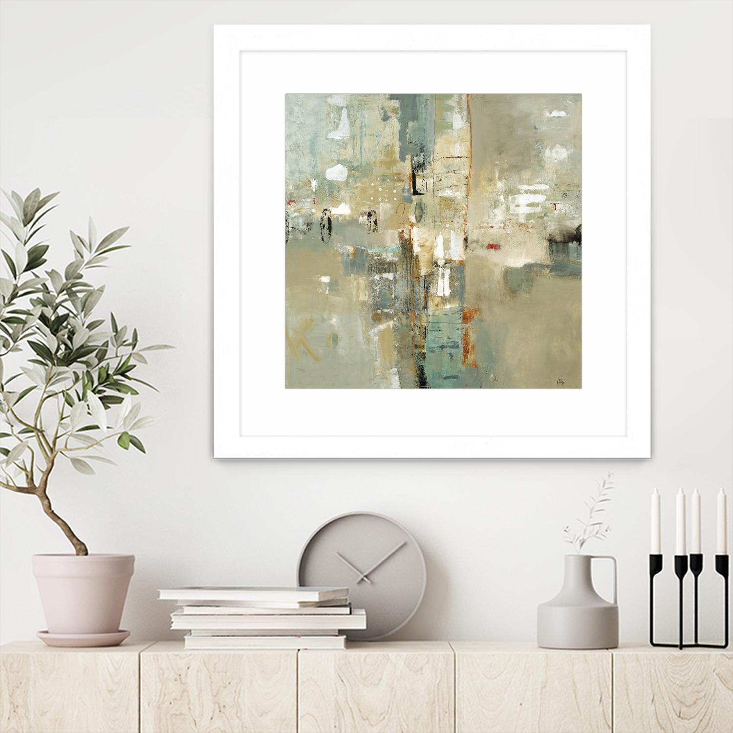 Meet in the Middle by Lisa Ridgers on GIANT ART - beige abstract