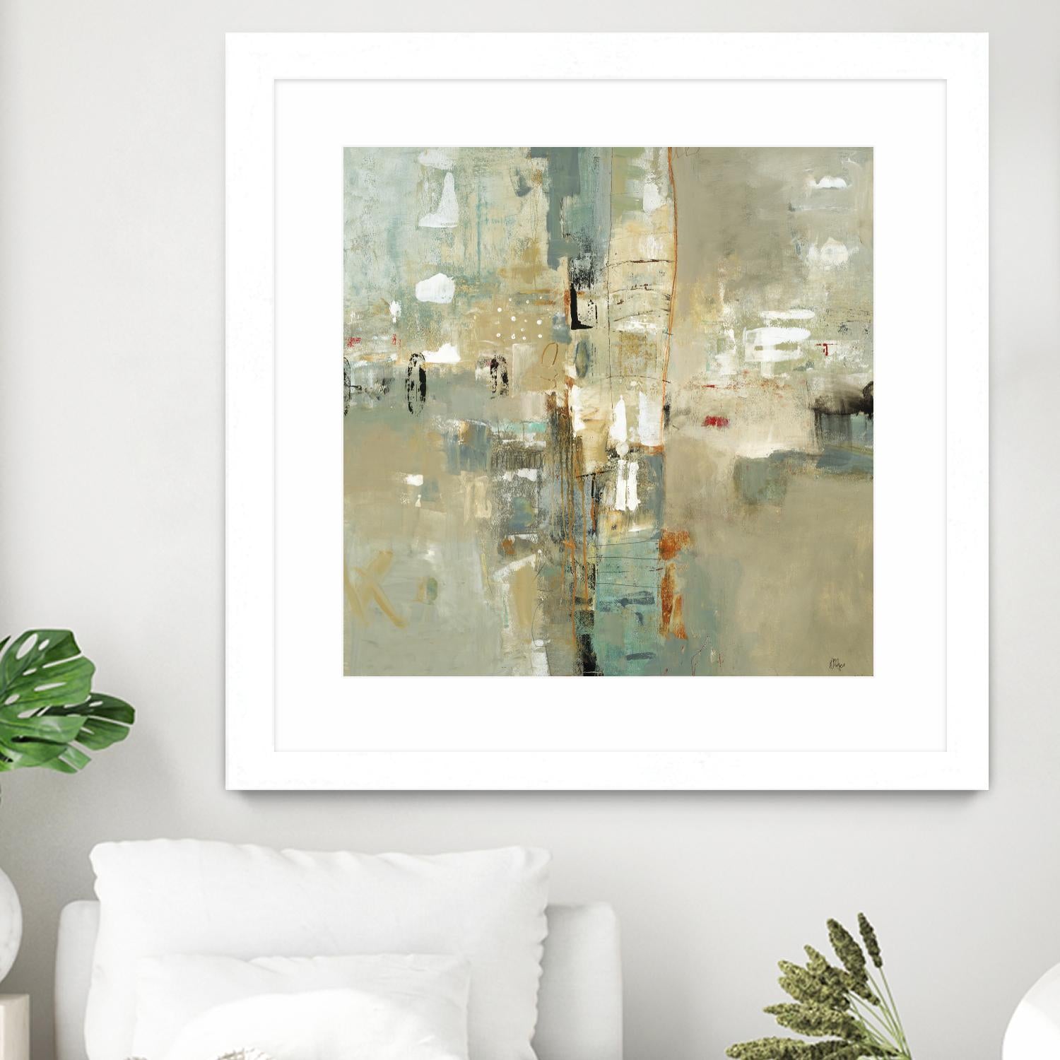 Meet in the Middle by Lisa Ridgers on GIANT ART - beige abstract