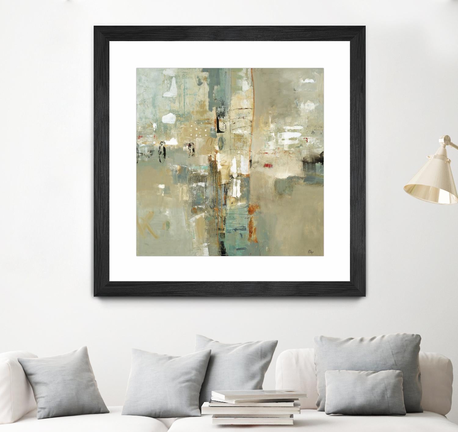 Meet in the Middle by Lisa Ridgers on GIANT ART - beige abstract