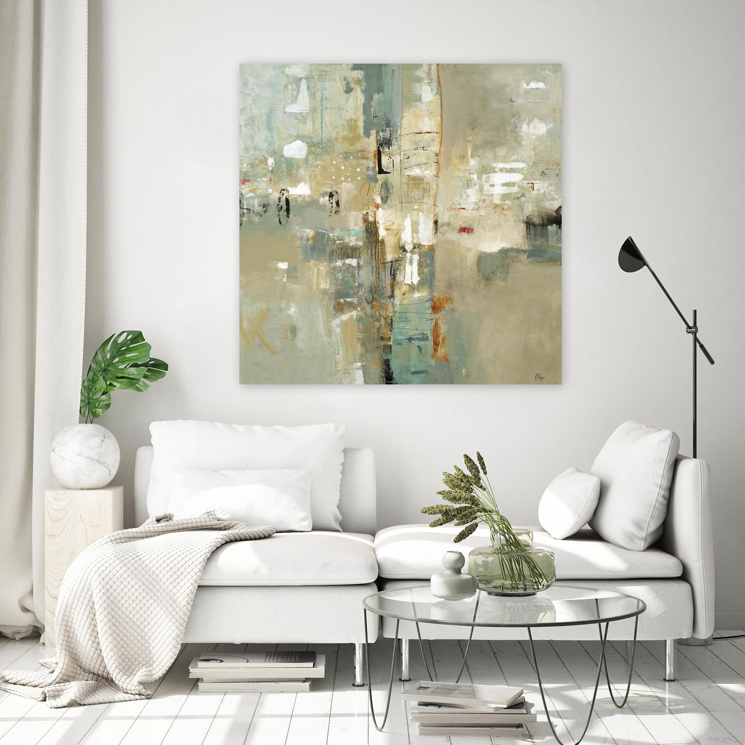 Meet in the Middle by Lisa Ridgers on GIANT ART - beige abstract