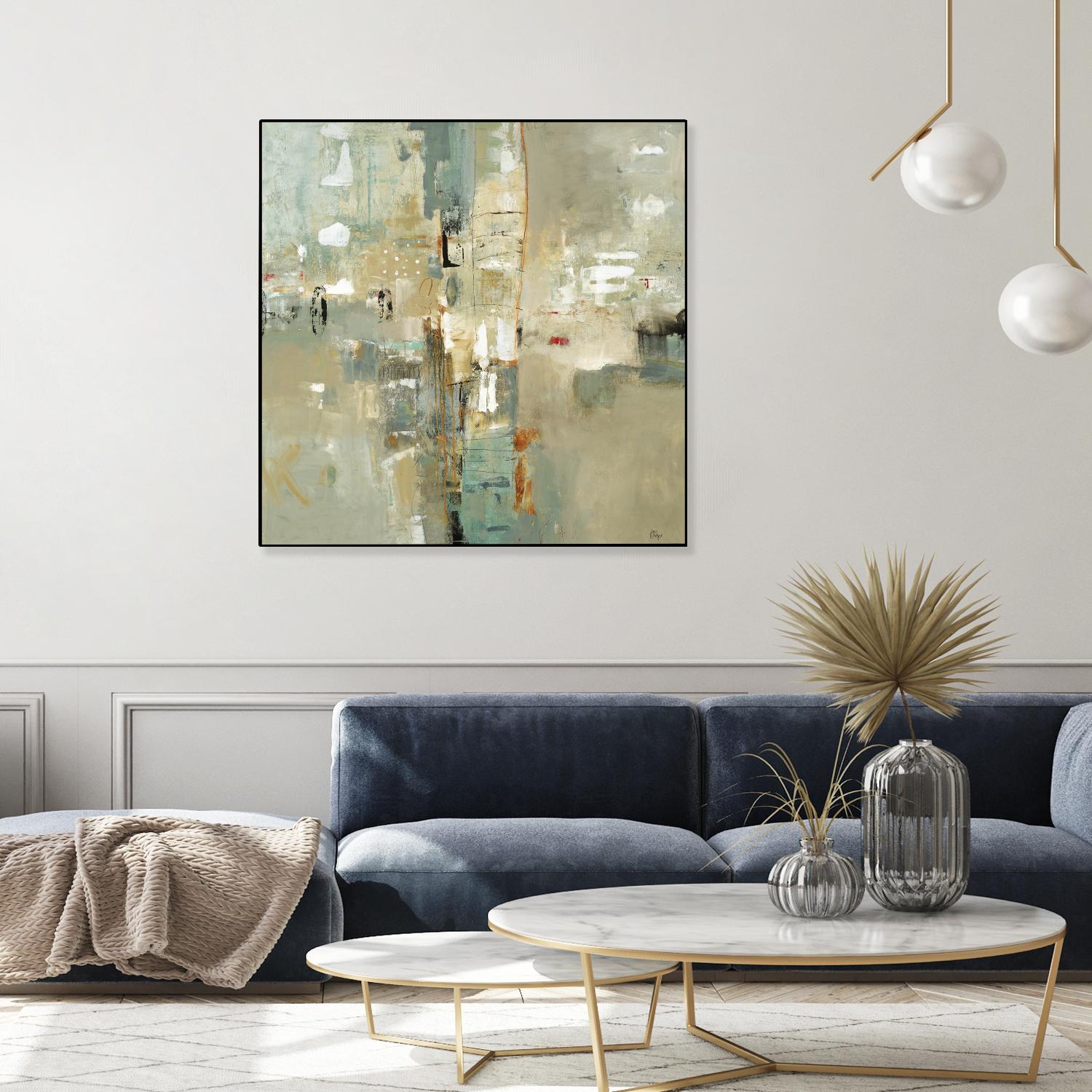 Meet in the Middle by Lisa Ridgers on GIANT ART - beige abstract