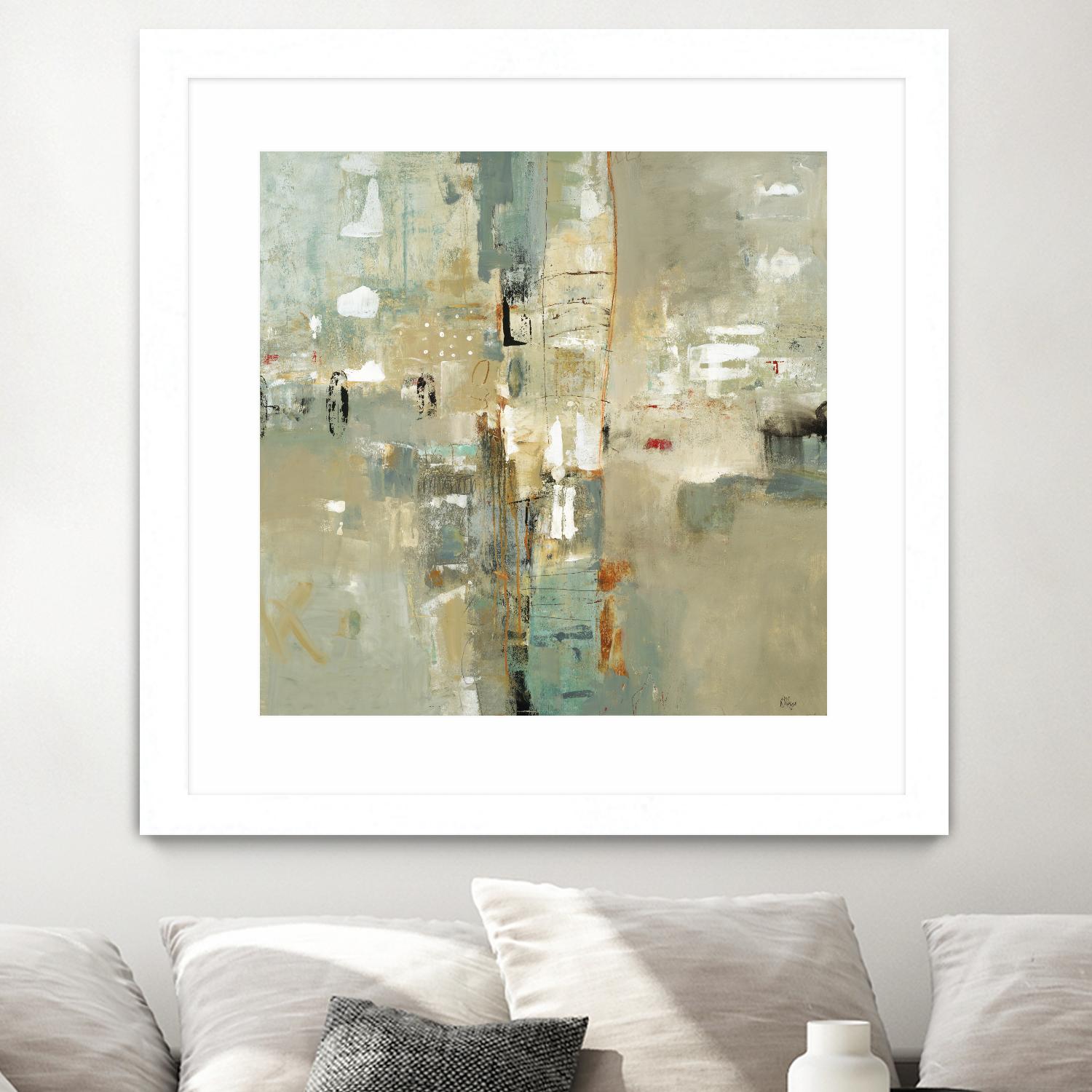 Meet in the Middle by Lisa Ridgers on GIANT ART - beige abstract