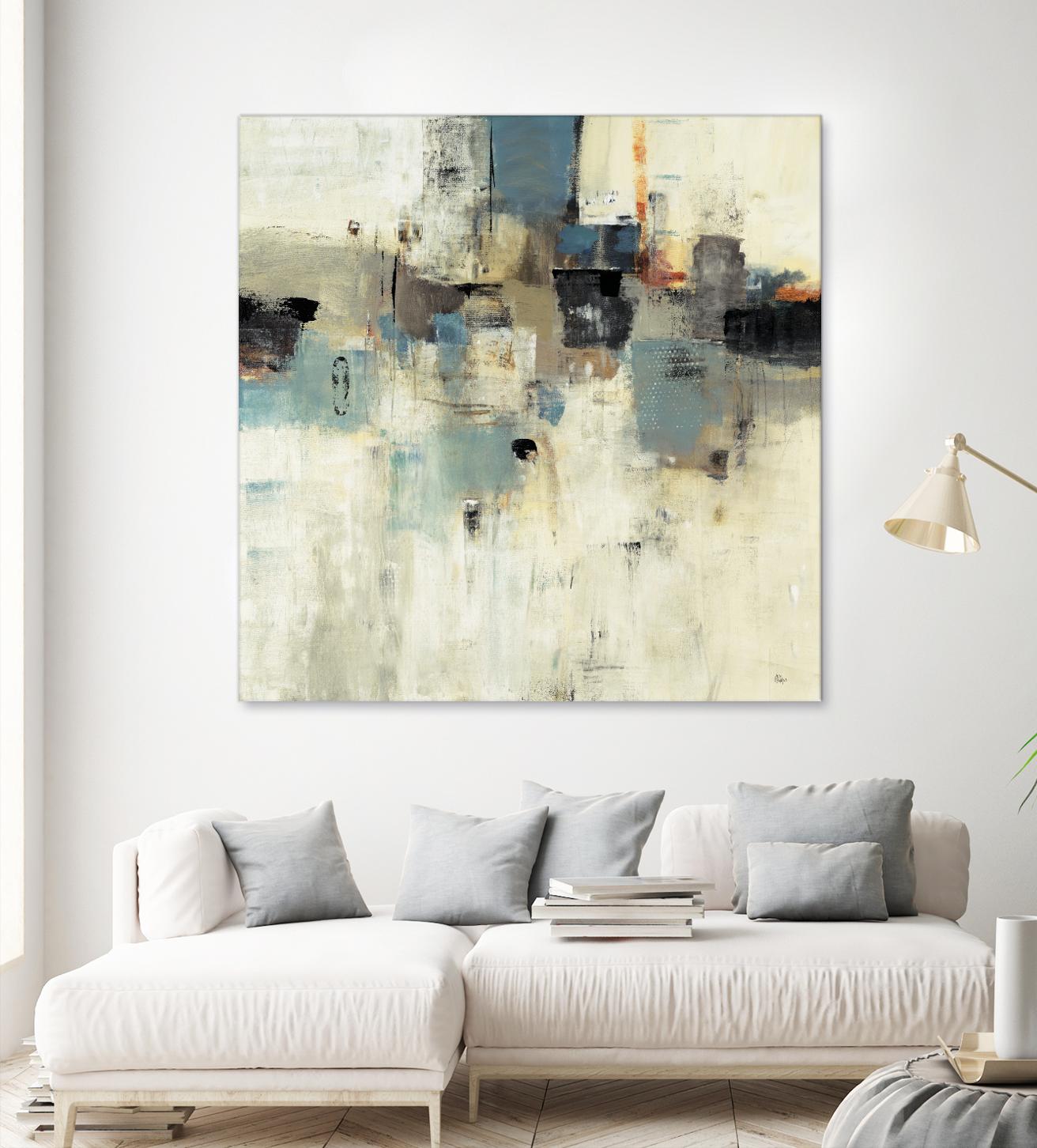 Let's Go II by Lisa Ridgers on GIANT ART - beige abstract