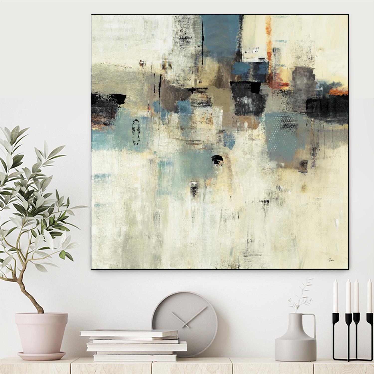 Let's Go II by Lisa Ridgers on GIANT ART - beige abstract