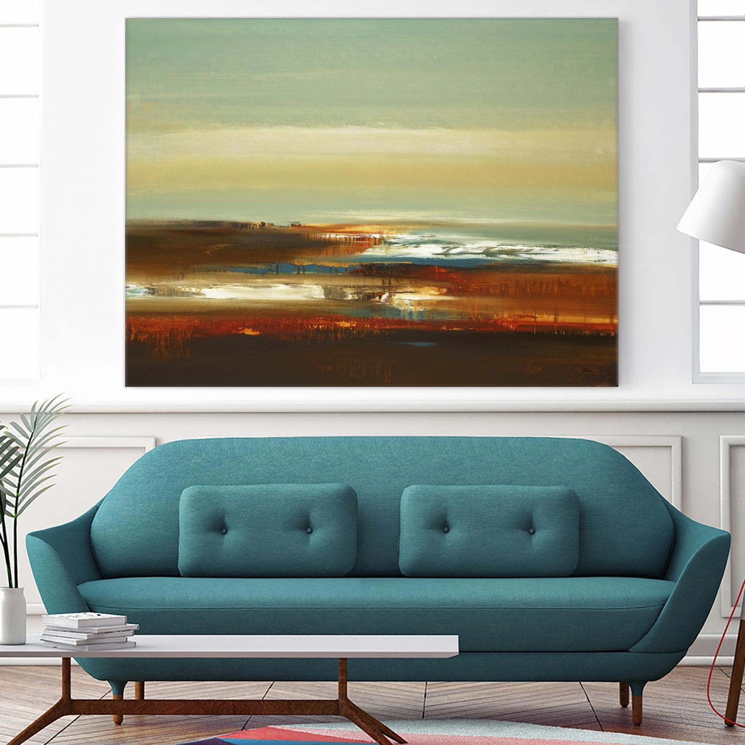 Layered Scape V by Lisa Ridgers on GIANT ART - beige abstract