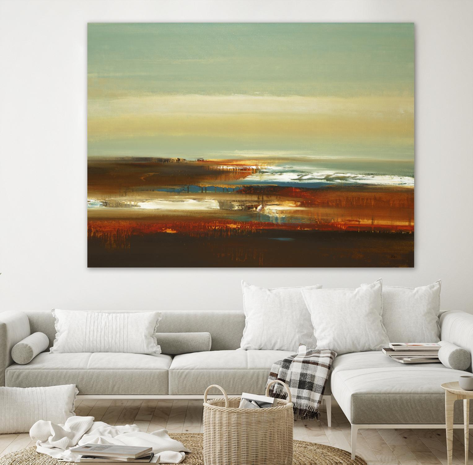 Layered Scape V by Lisa Ridgers on GIANT ART - beige abstract
