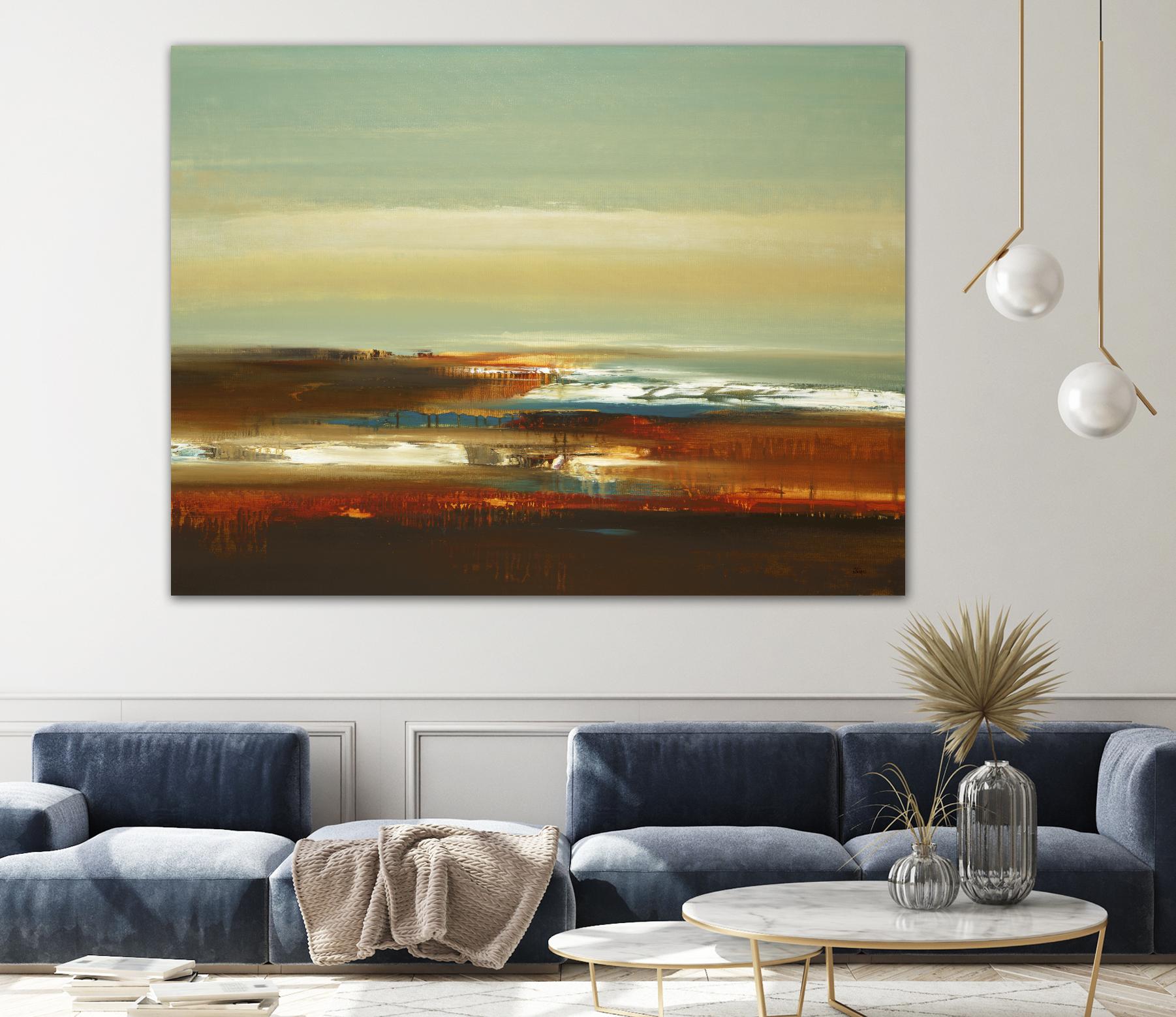 Layered Scape V by Lisa Ridgers on GIANT ART - beige abstract