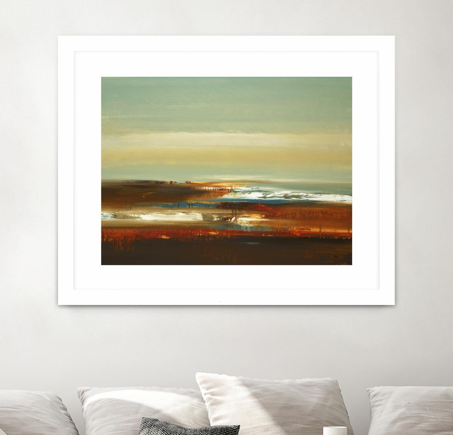 Layered Scape V by Lisa Ridgers on GIANT ART - beige abstract