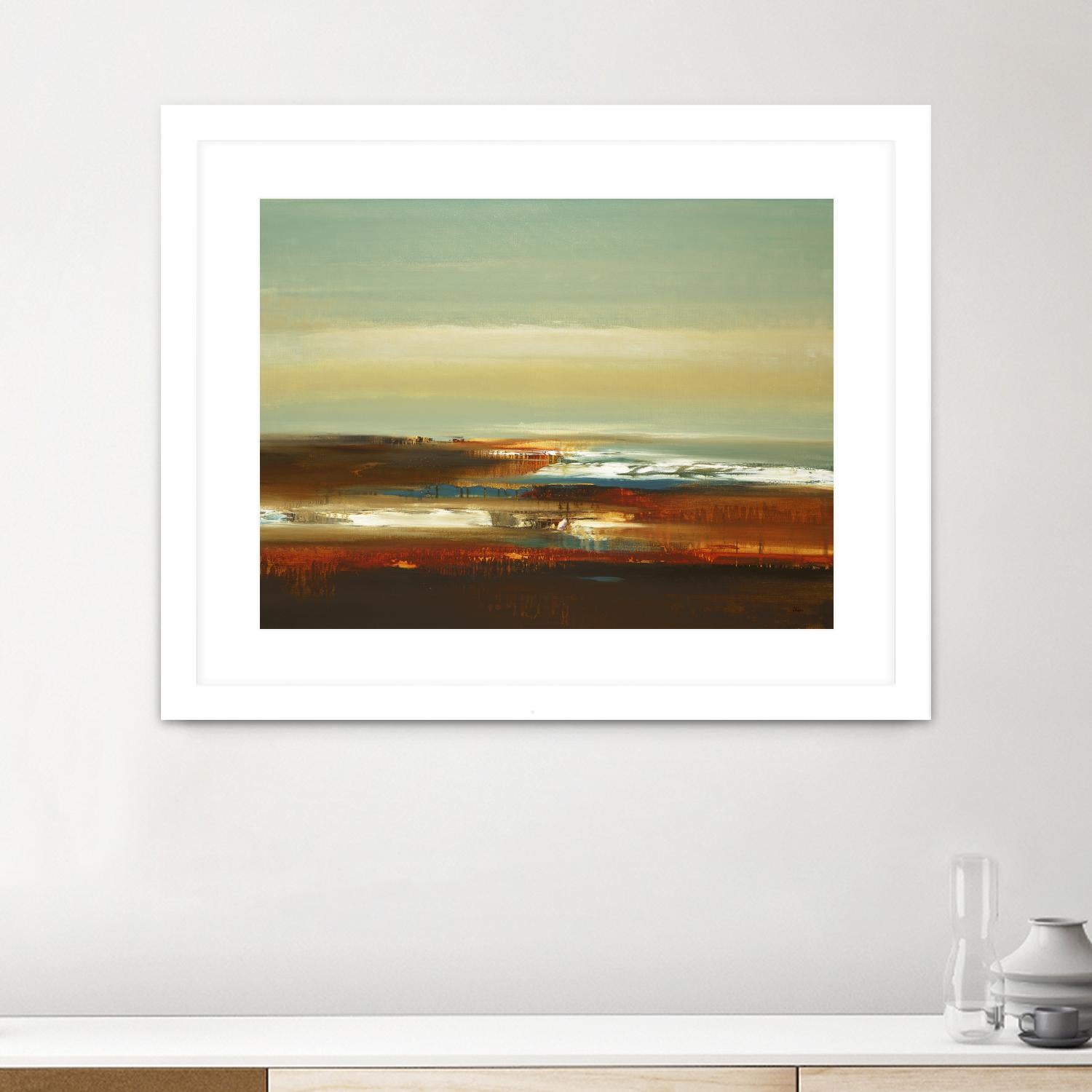 Layered Scape V by Lisa Ridgers on GIANT ART - beige abstract