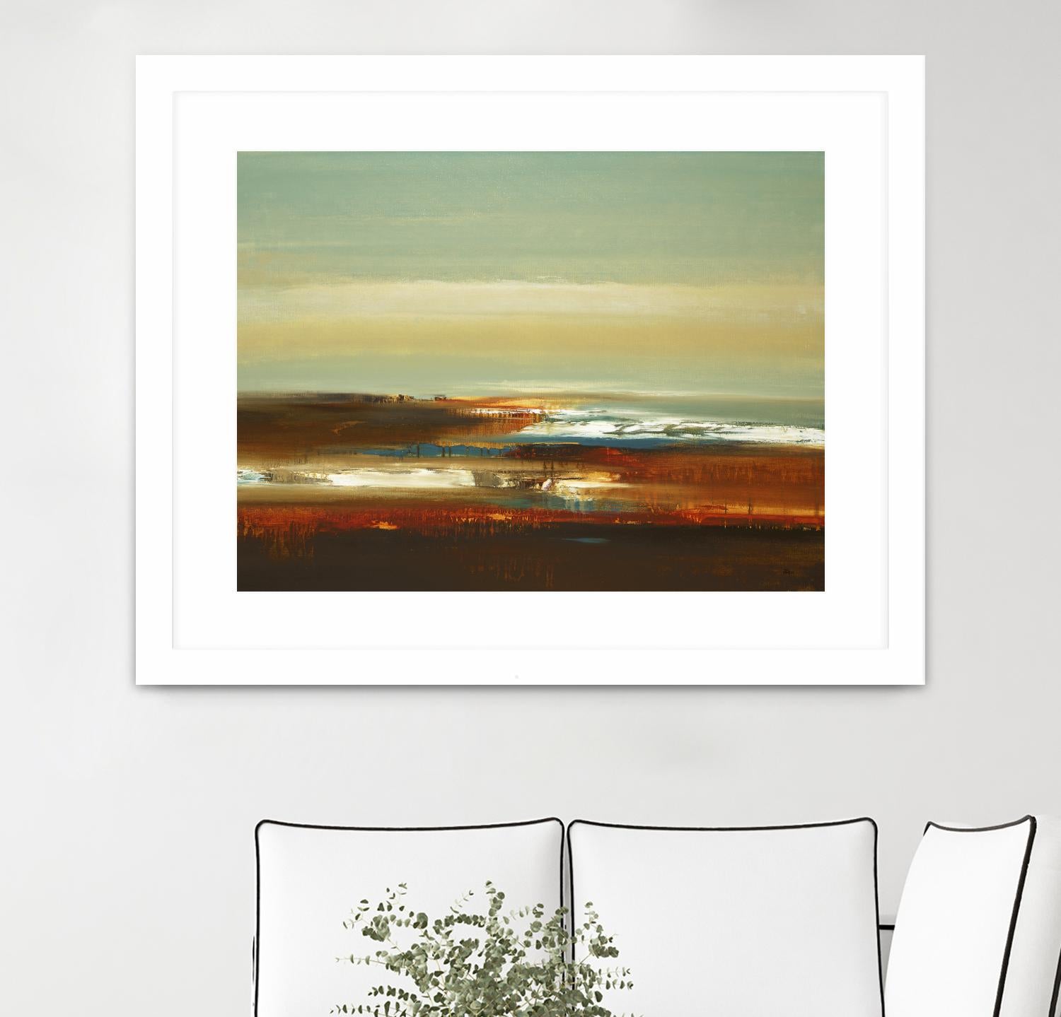 Layered Scape V by Lisa Ridgers on GIANT ART - beige abstract