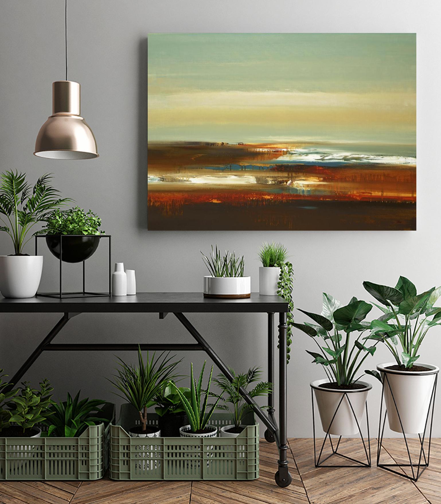 Layered Scape V by Lisa Ridgers on GIANT ART - beige abstract