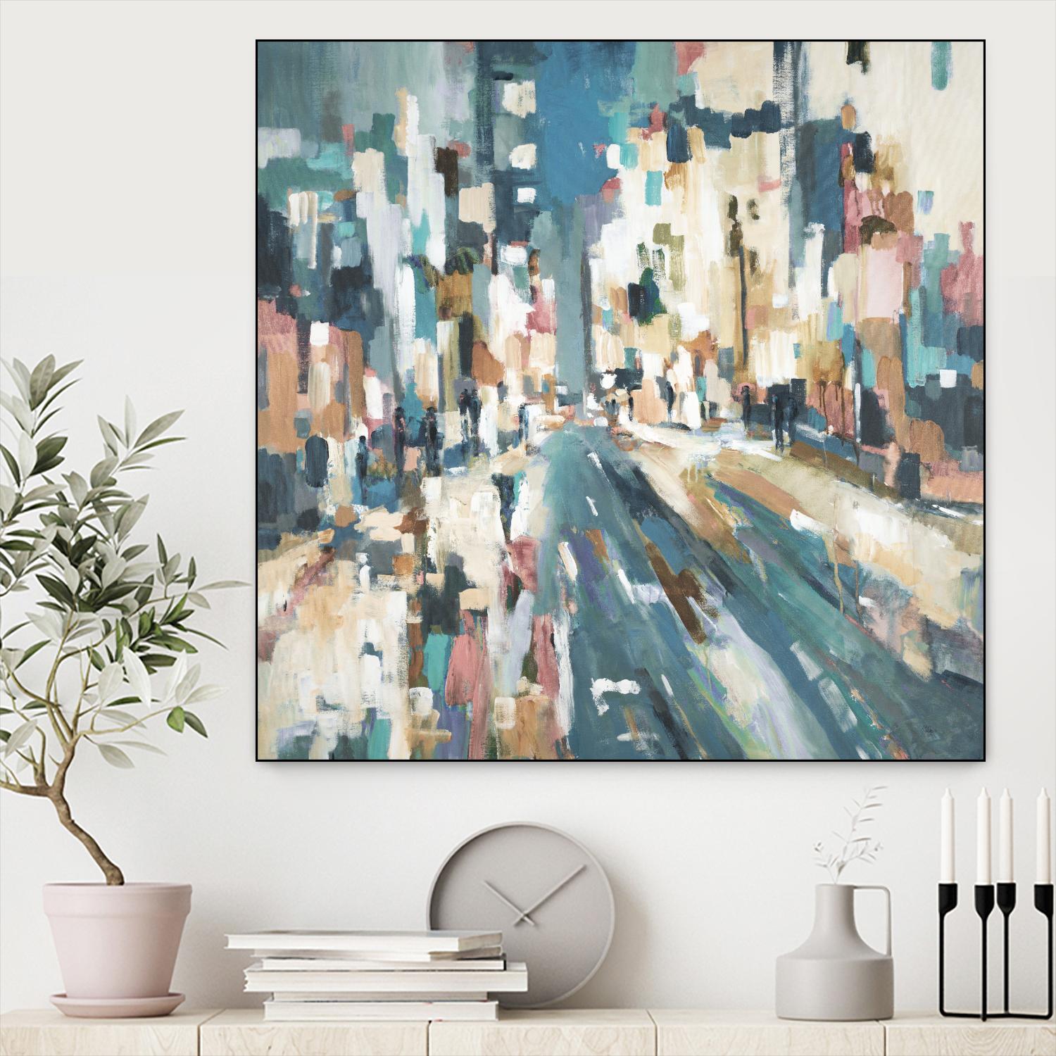 City Beat by Lisa Ridgers on GIANT ART - pink contemporary