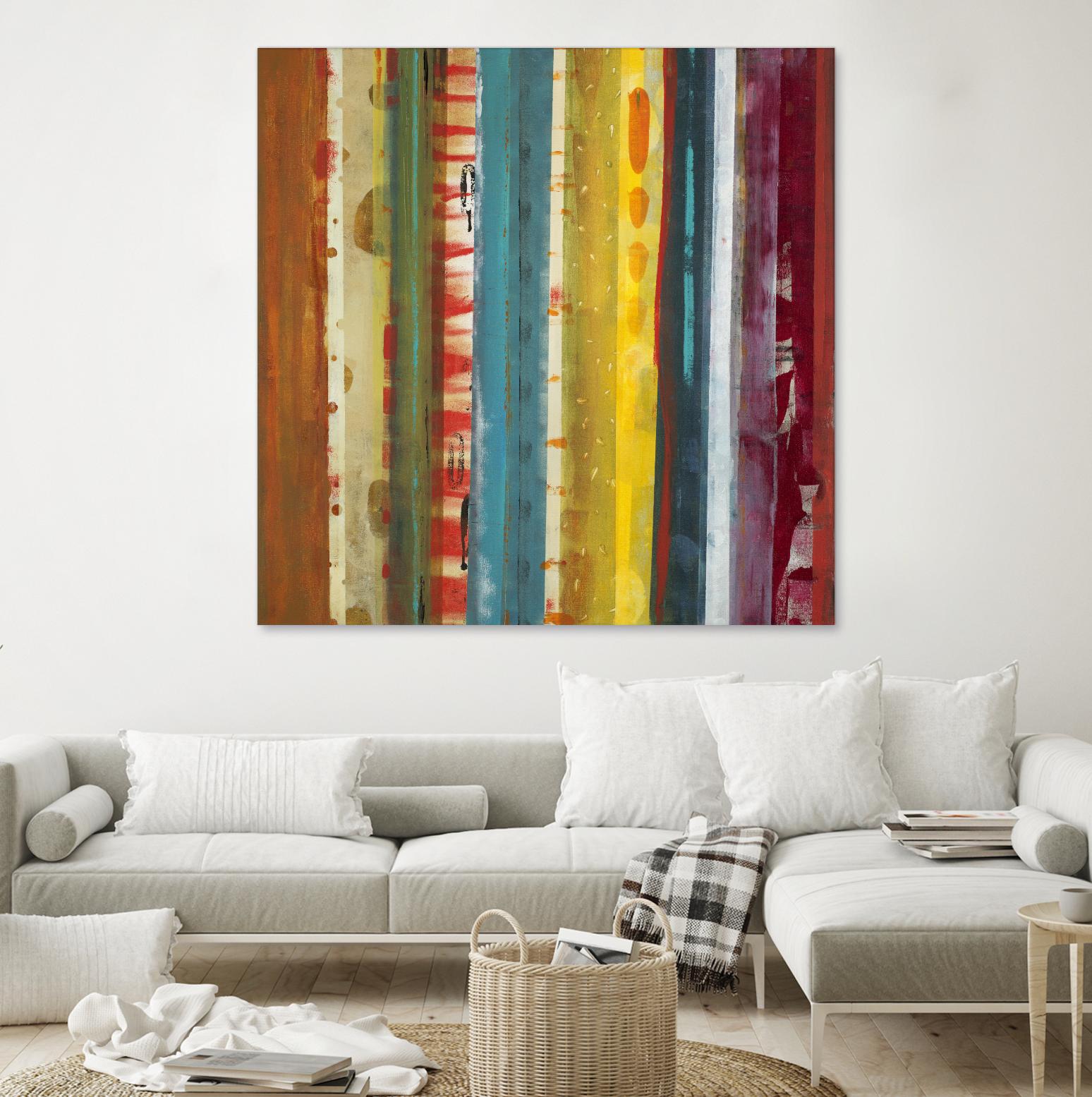 Bold Lanes by Lisa Ridgers on GIANT ART - yellow abstract