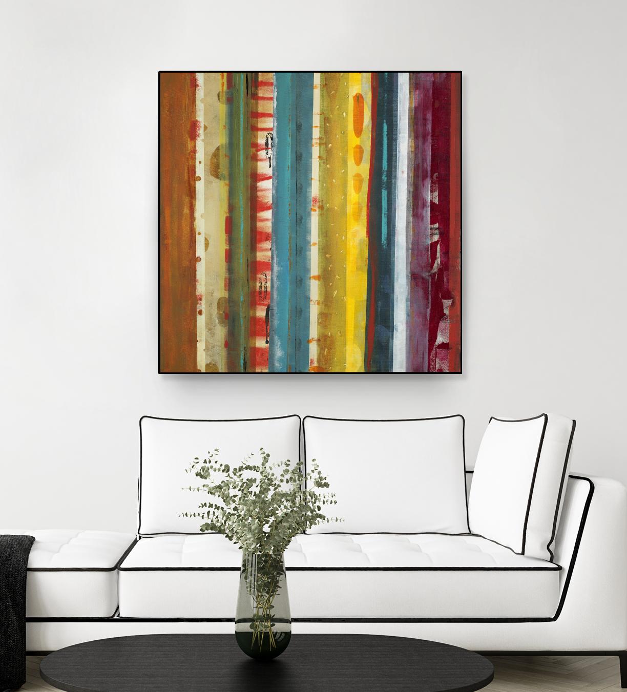 Bold Lanes by Lisa Ridgers on GIANT ART - yellow abstract