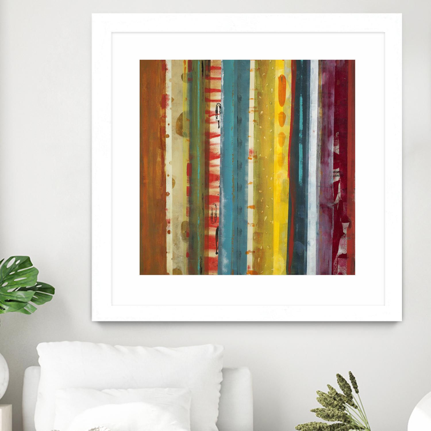 Bold Lanes by Lisa Ridgers on GIANT ART - yellow abstract
