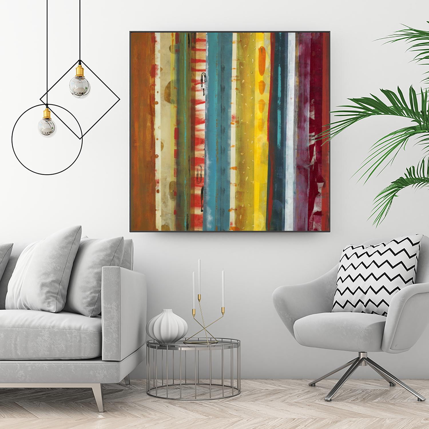 Bold Lanes by Lisa Ridgers on GIANT ART - yellow abstract