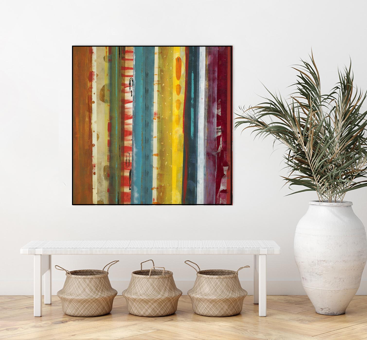 Bold Lanes by Lisa Ridgers on GIANT ART - yellow abstract
