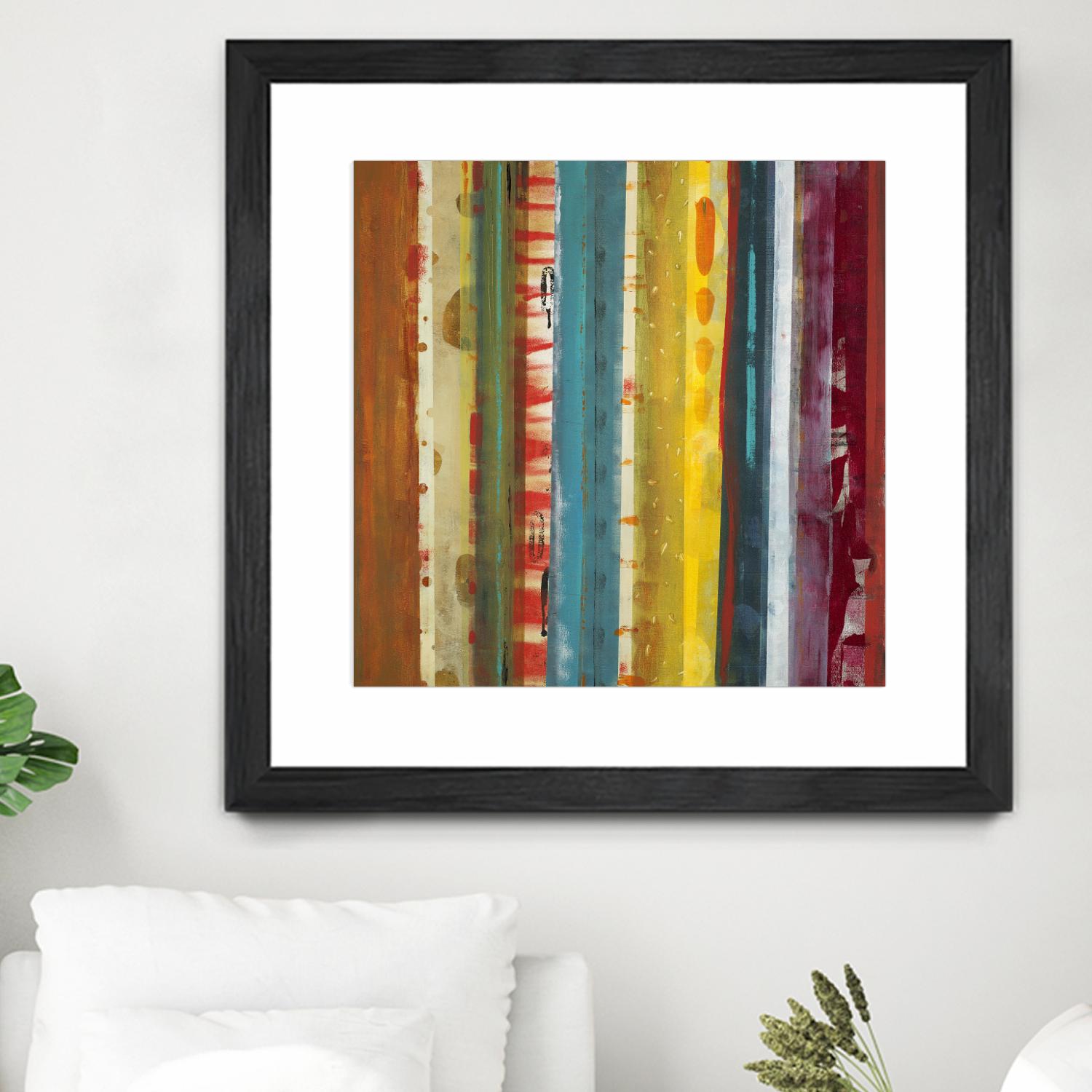 Bold Lanes by Lisa Ridgers on GIANT ART - yellow abstract