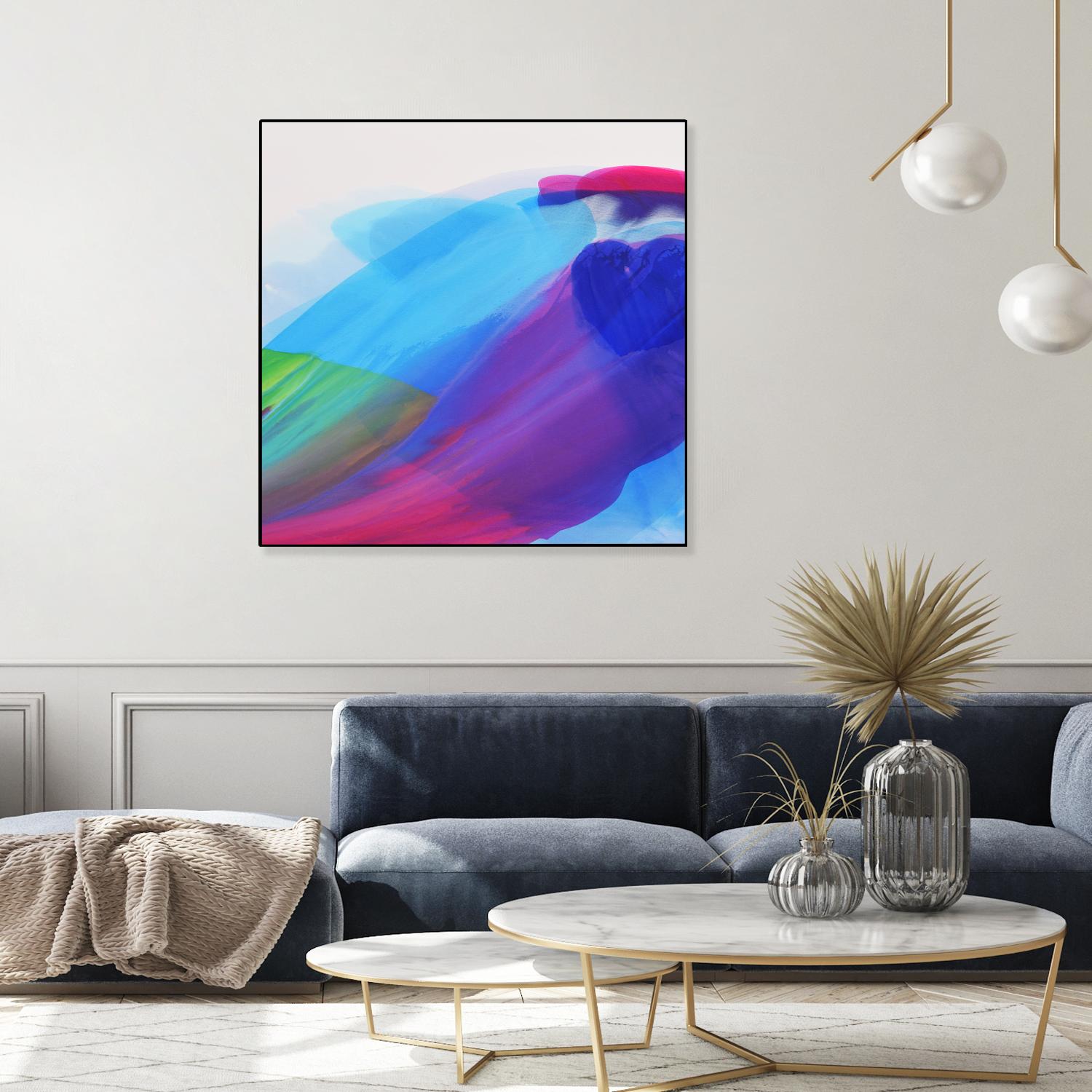 Spiritual Journey I by Linda Stelling on GIANT ART - blues, purples fluid abstracts