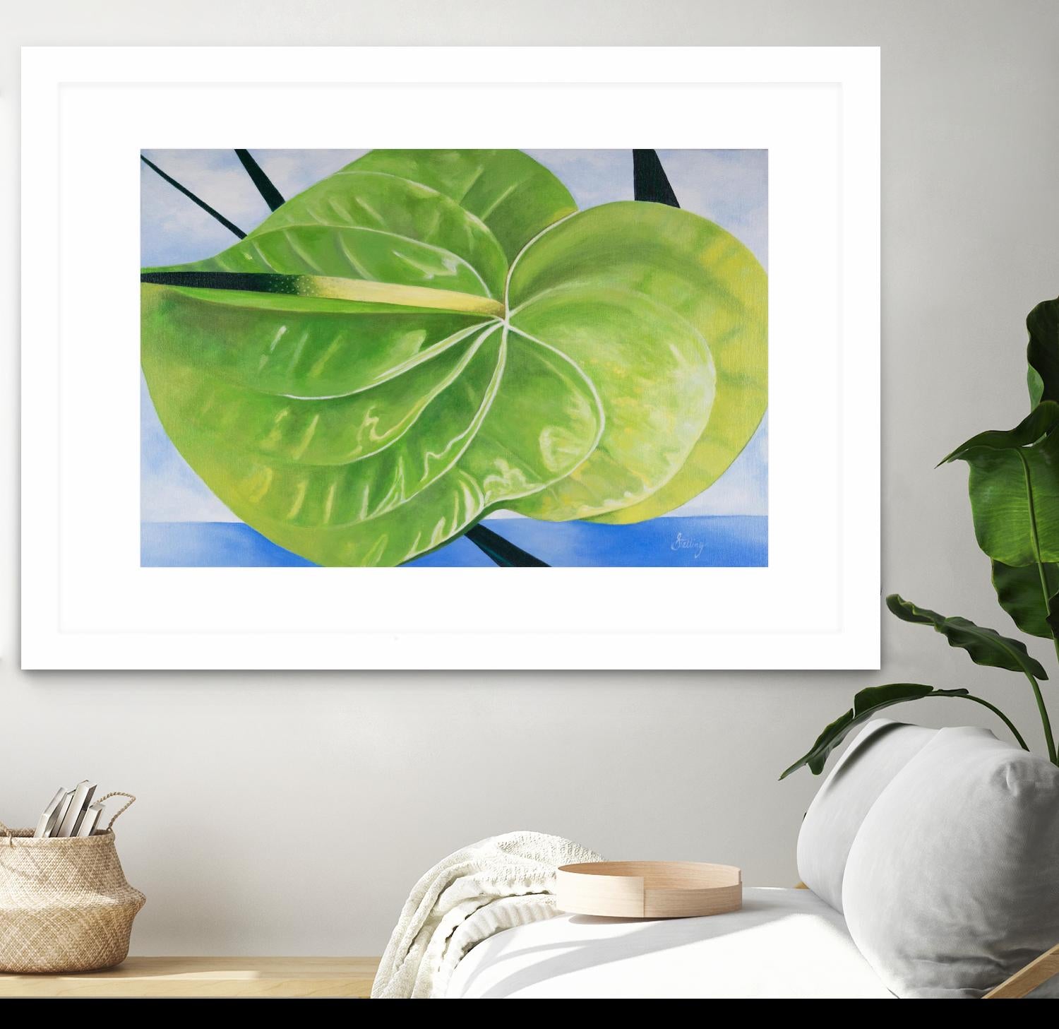 ANTHURIUM by LINDA STELLING on GIANT ART - blue floral tropical floral
