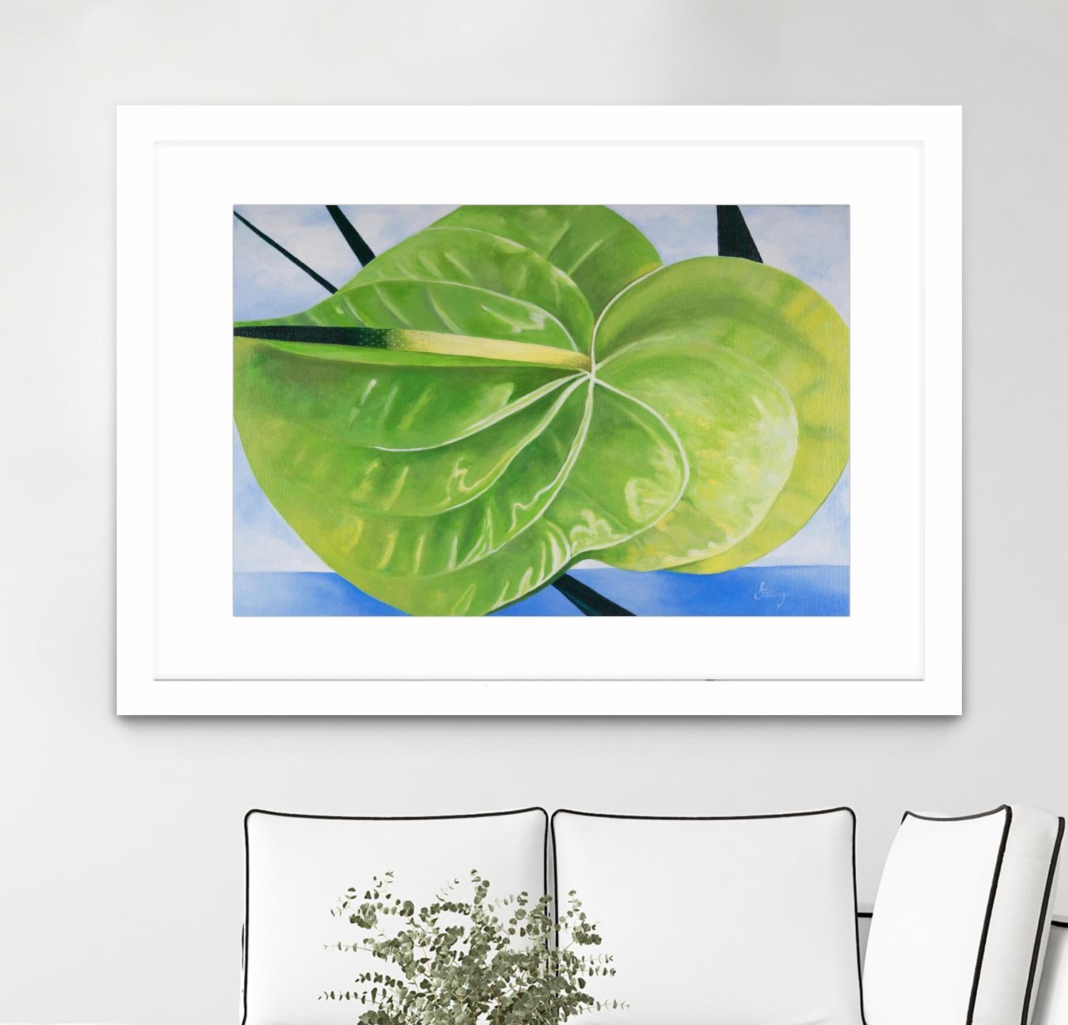 ANTHURIUM by LINDA STELLING on GIANT ART - blue floral tropical floral