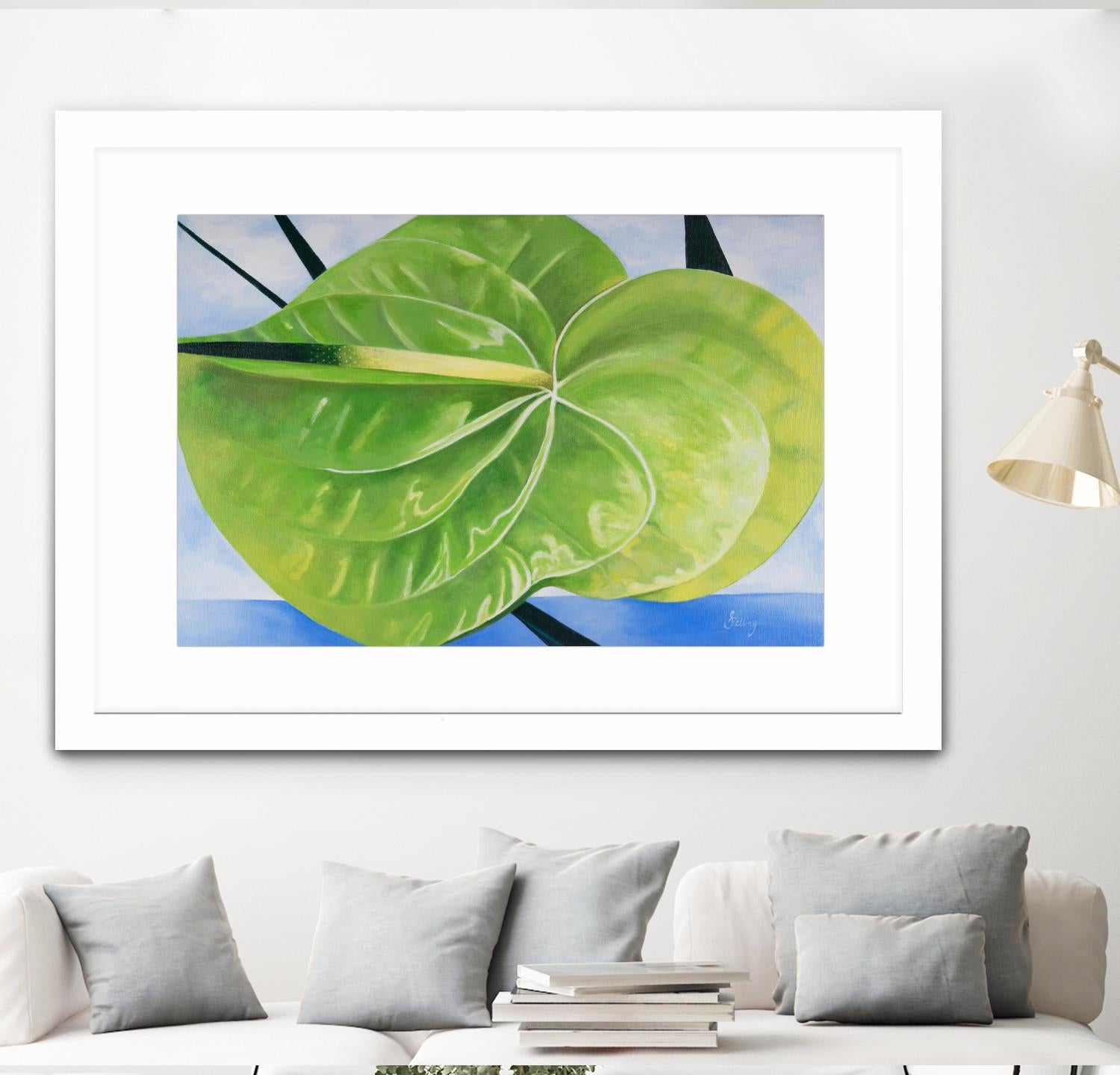 ANTHURIUM by LINDA STELLING on GIANT ART - blue floral tropical floral