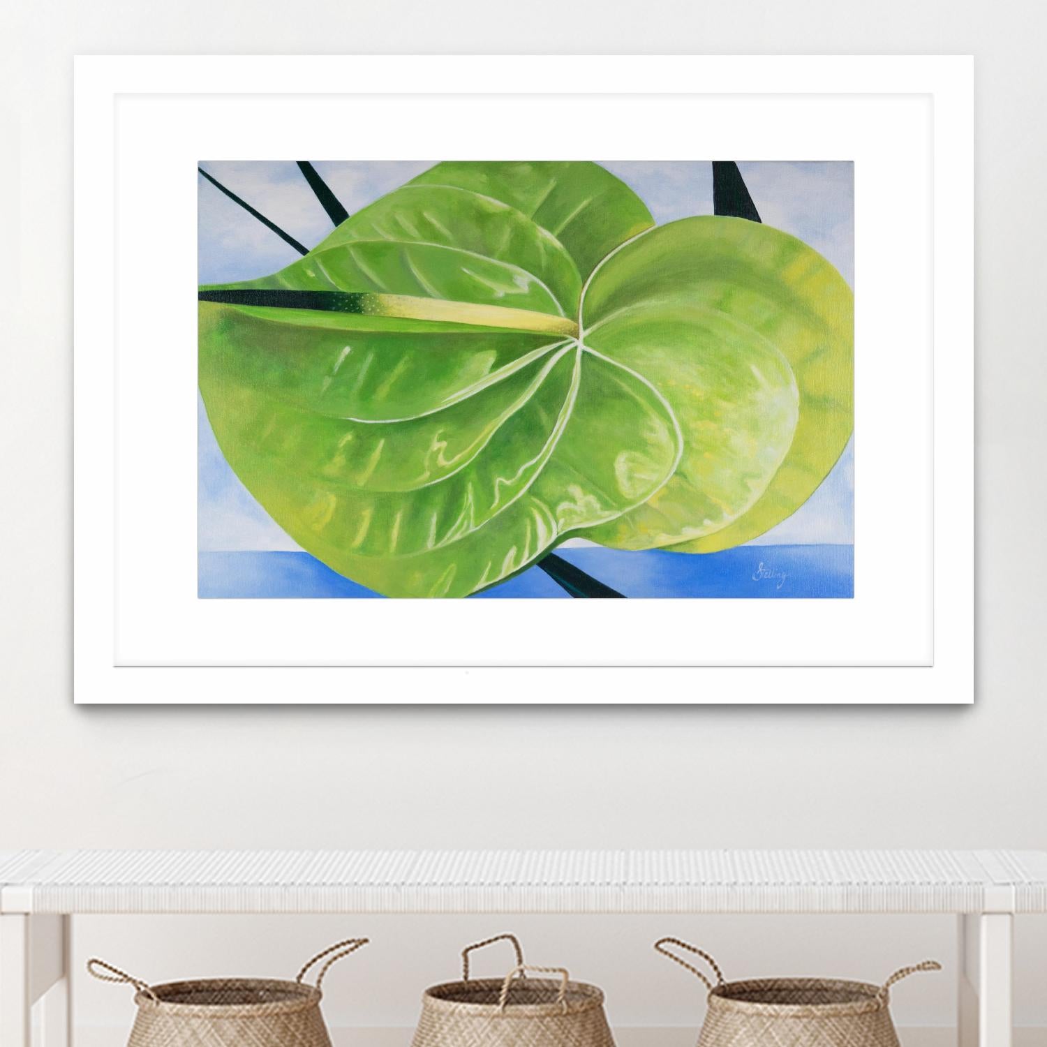 ANTHURIUM by LINDA STELLING on GIANT ART - blue floral tropical floral