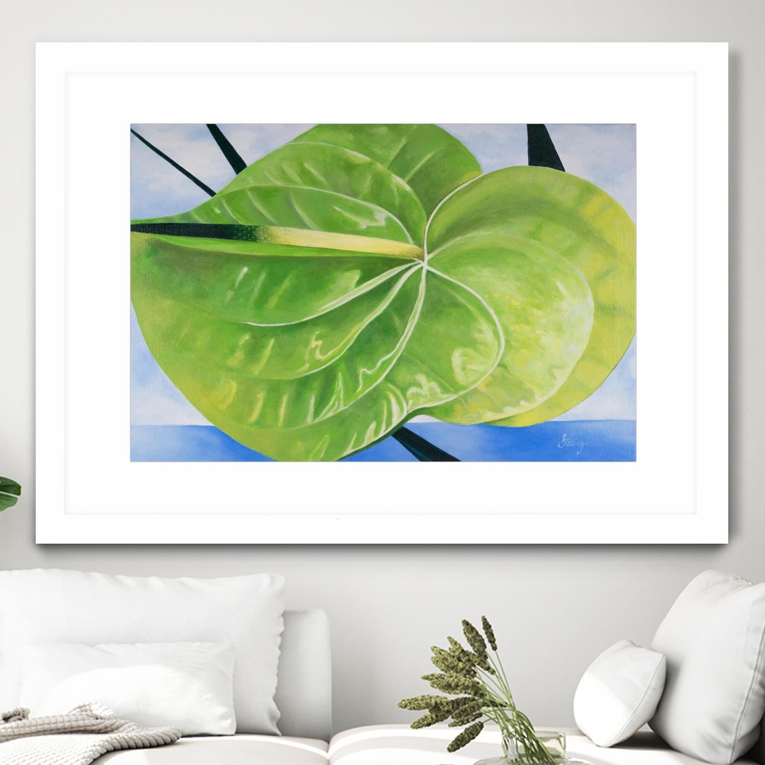 ANTHURIUM by LINDA STELLING on GIANT ART - blue floral tropical floral