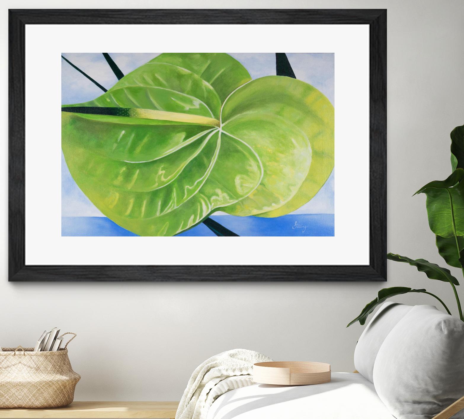 ANTHURIUM by LINDA STELLING on GIANT ART - blue floral tropical floral