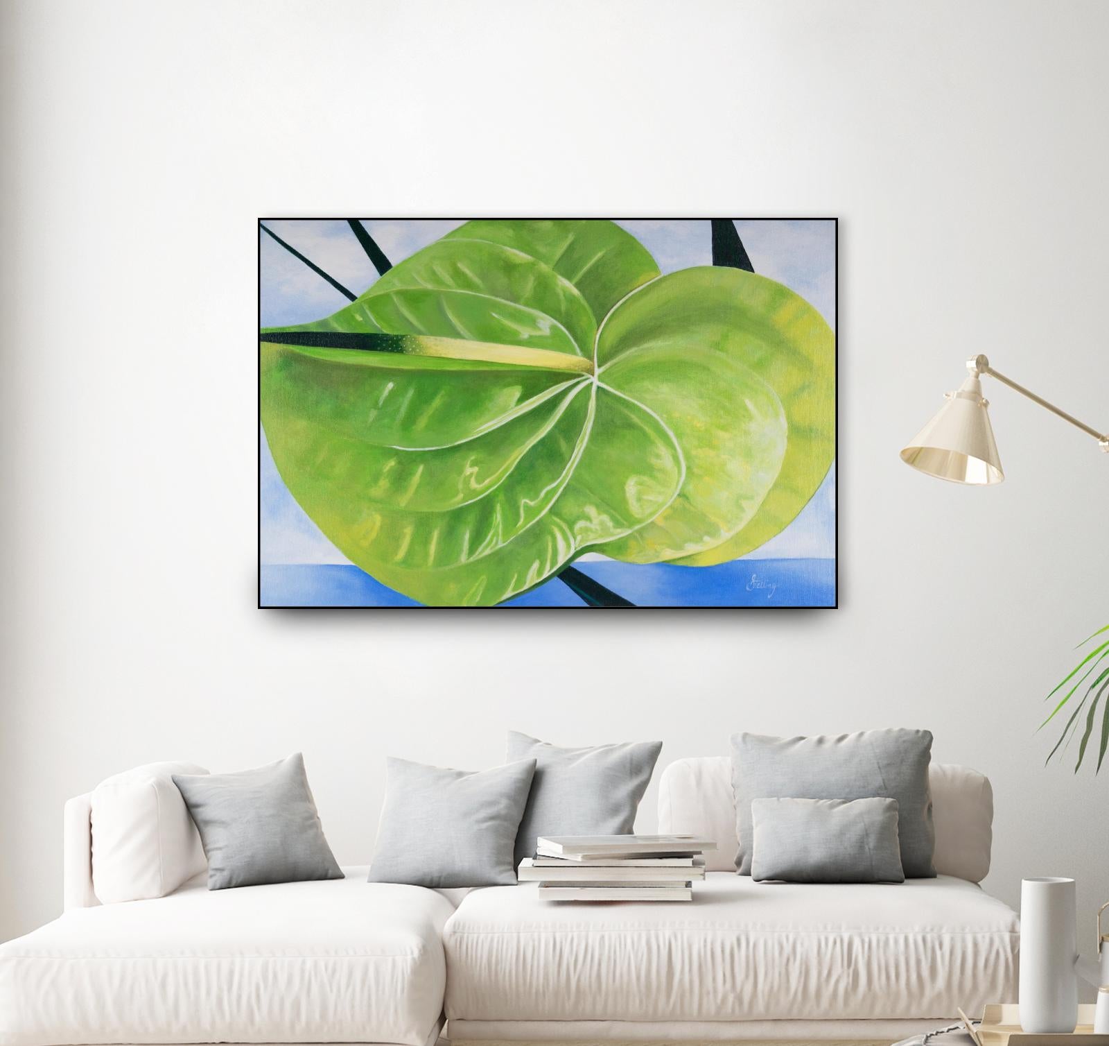 ANTHURIUM by LINDA STELLING on GIANT ART - blue floral tropical floral