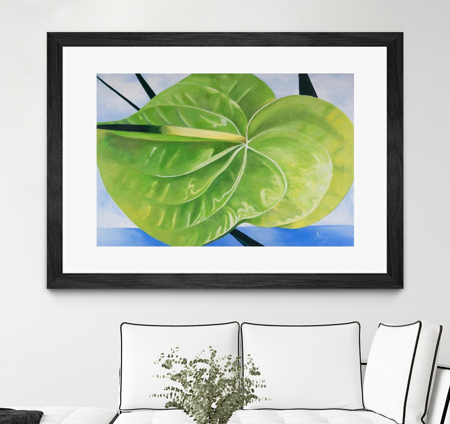ANTHURIUM by LINDA STELLING on GIANT ART - blue floral tropical floral