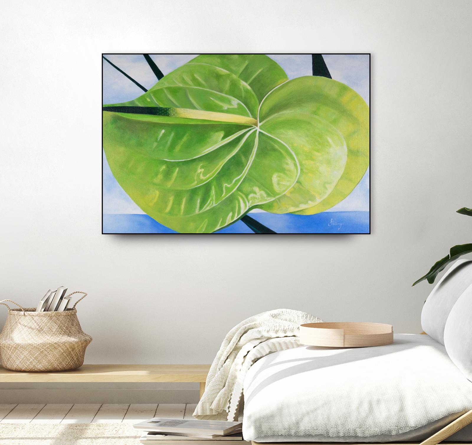 ANTHURIUM by LINDA STELLING on GIANT ART - blue floral tropical floral