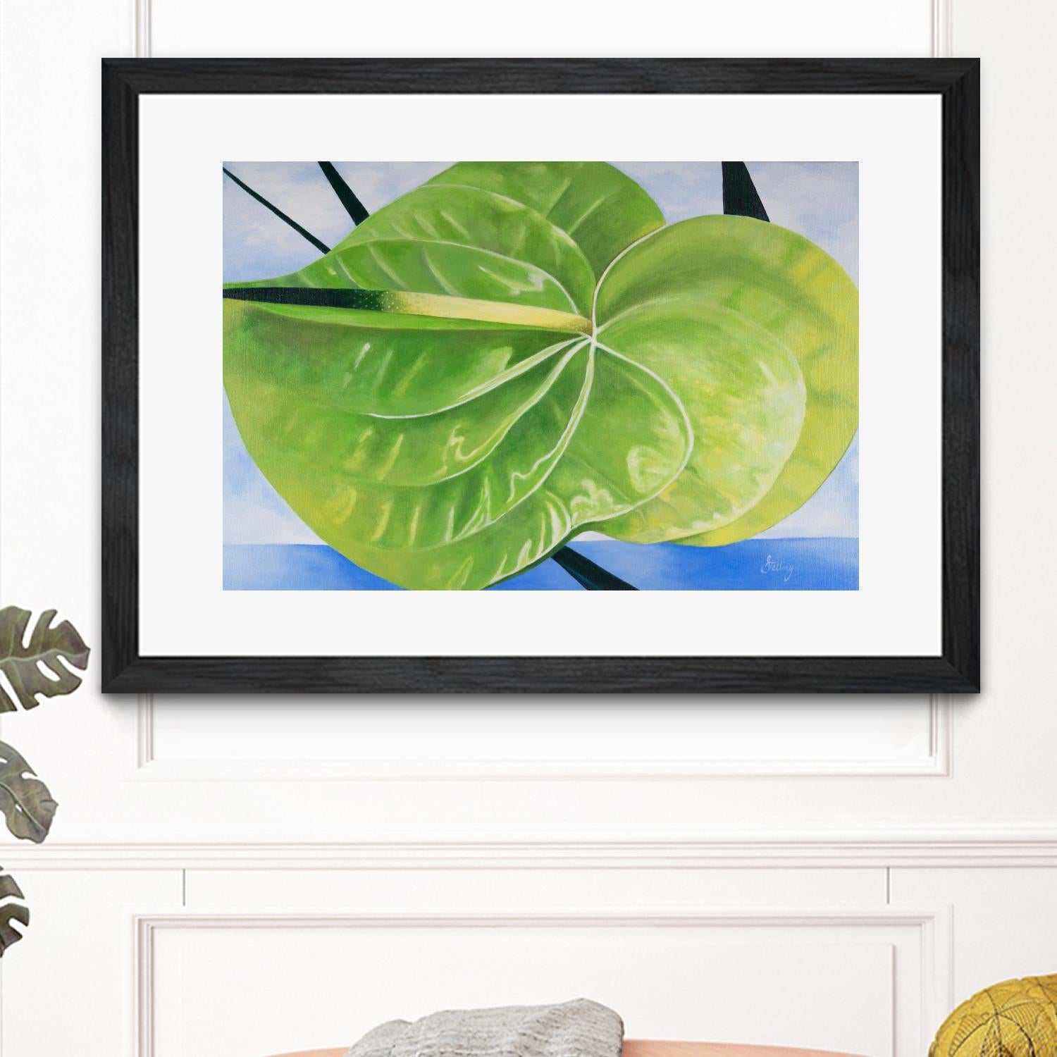 ANTHURIUM by LINDA STELLING on GIANT ART - blue floral tropical floral