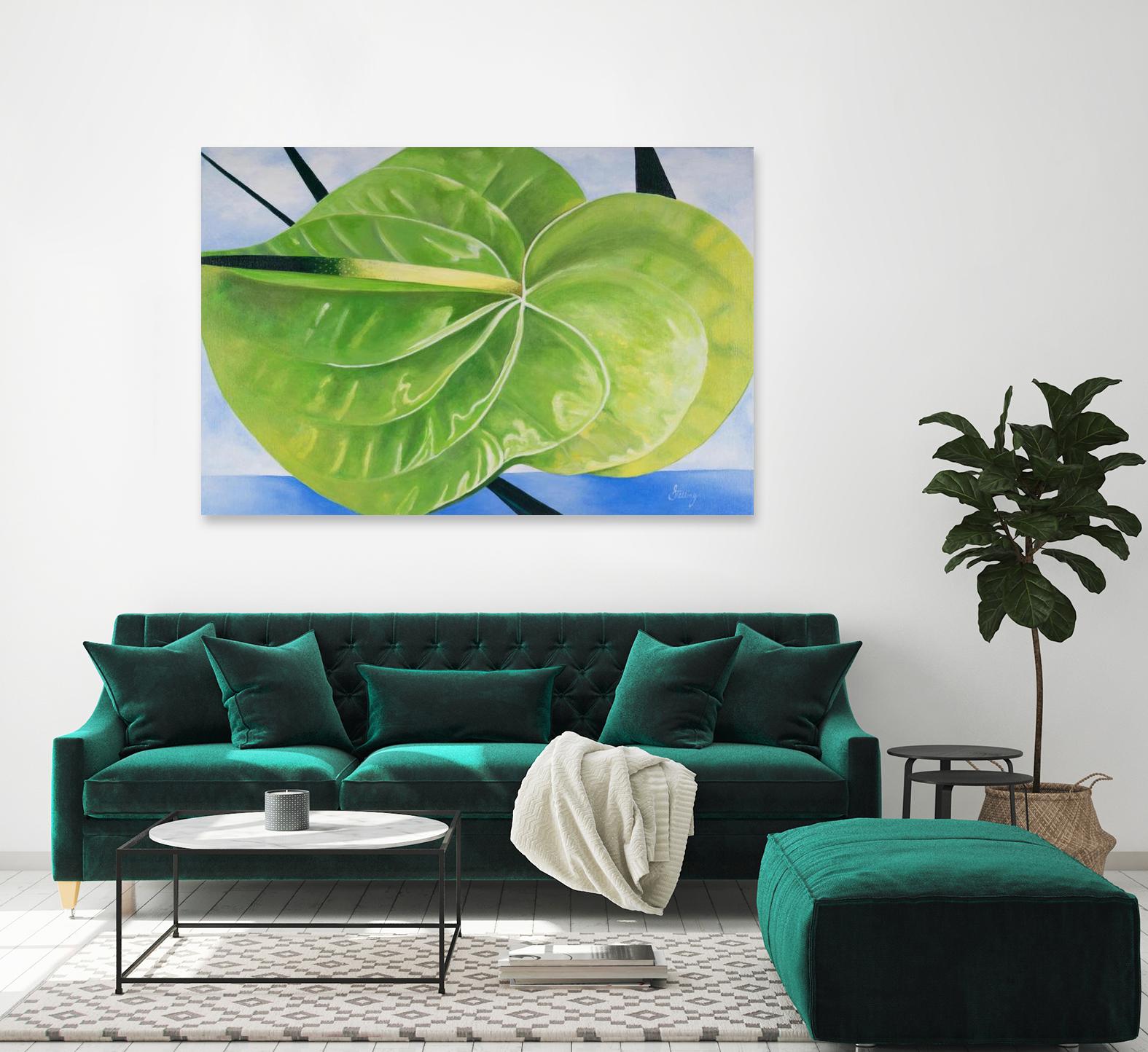ANTHURIUM by LINDA STELLING on GIANT ART - blue floral tropical floral