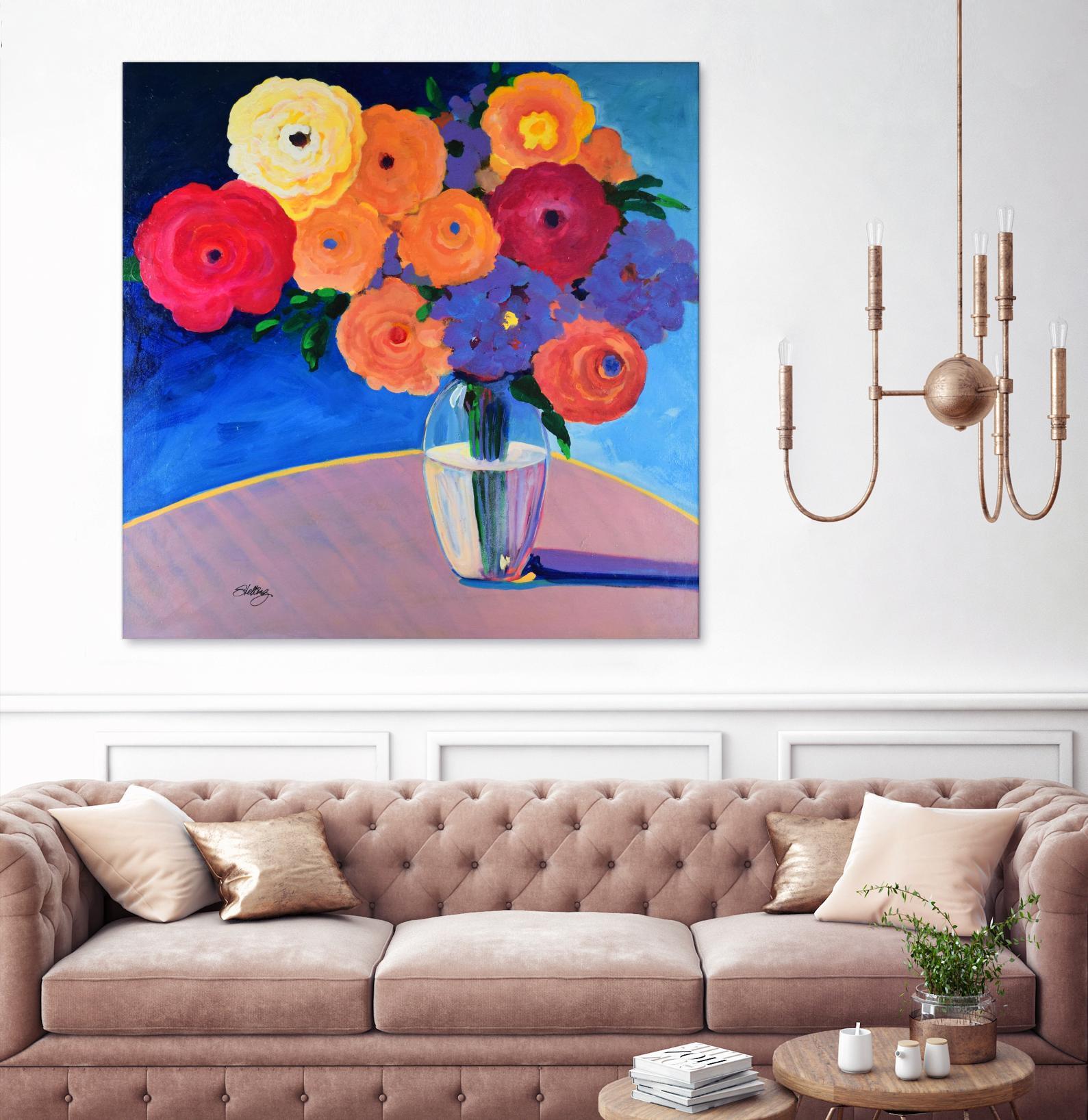 CLEAR AND PRESENT by LINDA STELLING on GIANT ART - orange floral floral