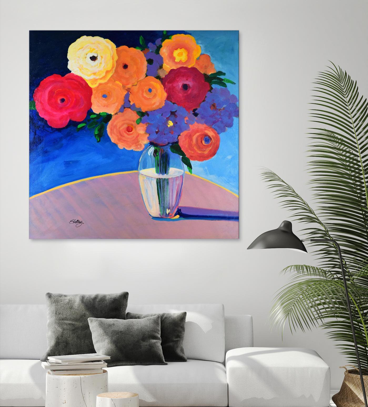 CLEAR AND PRESENT by LINDA STELLING on GIANT ART - orange floral floral
